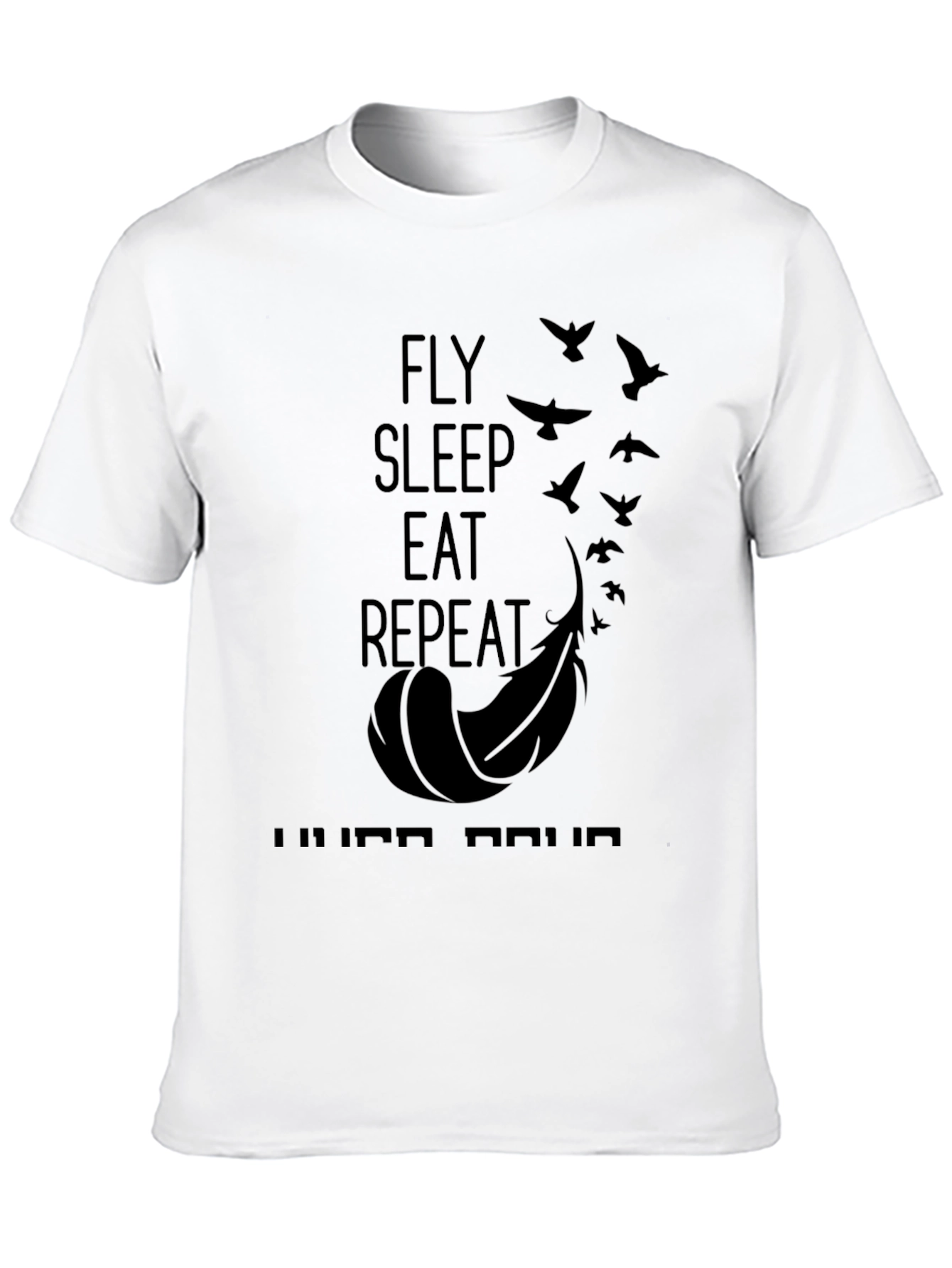 Fly Sleep Eat Repeat Black T-Shirt