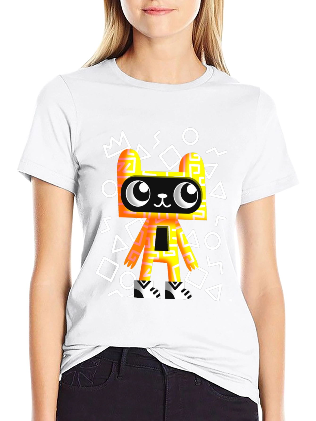 Graphic Tee - Funky Geometric Bear T-Shirt