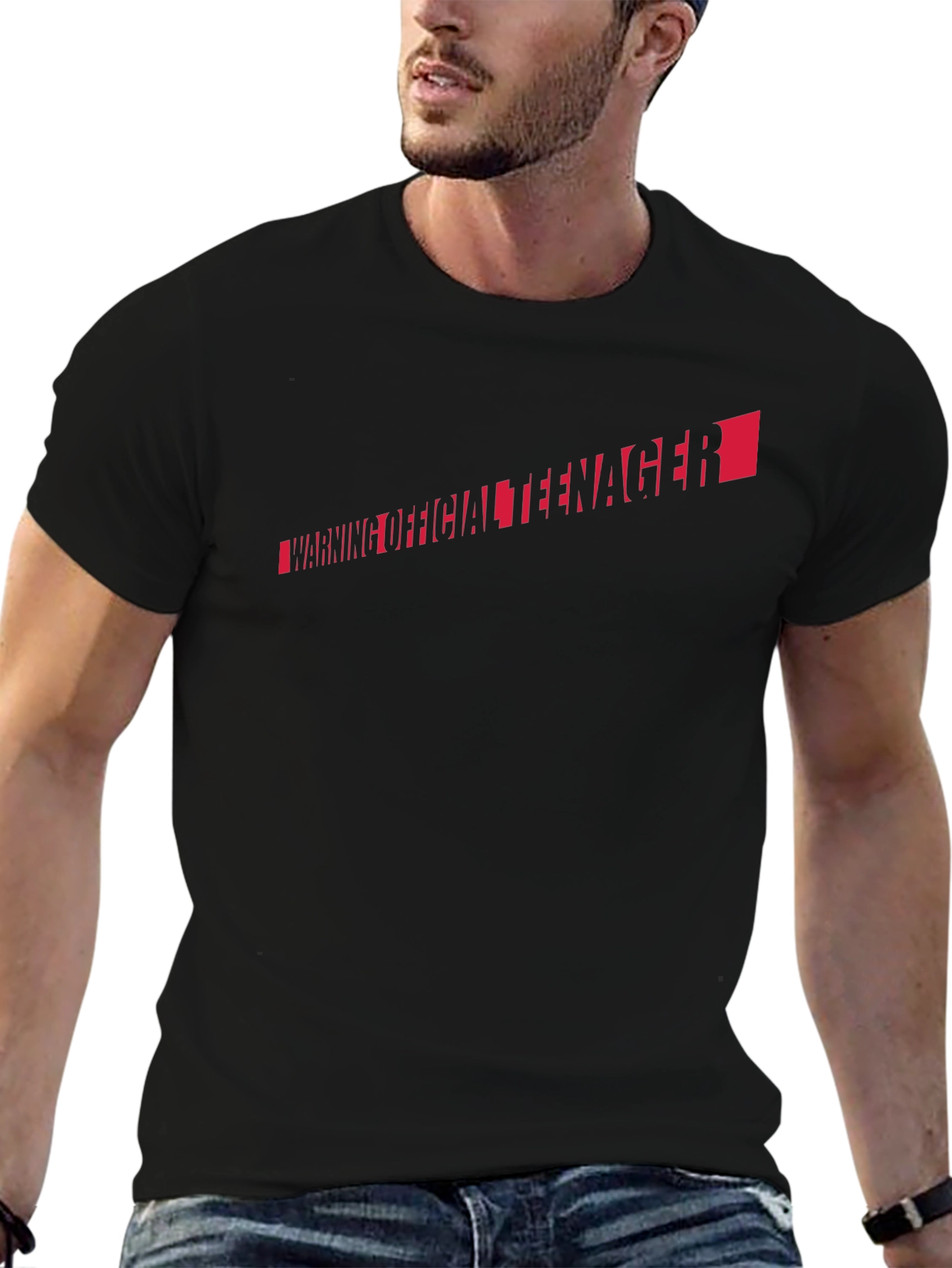 Warning Official Teenager Black T-Shirt