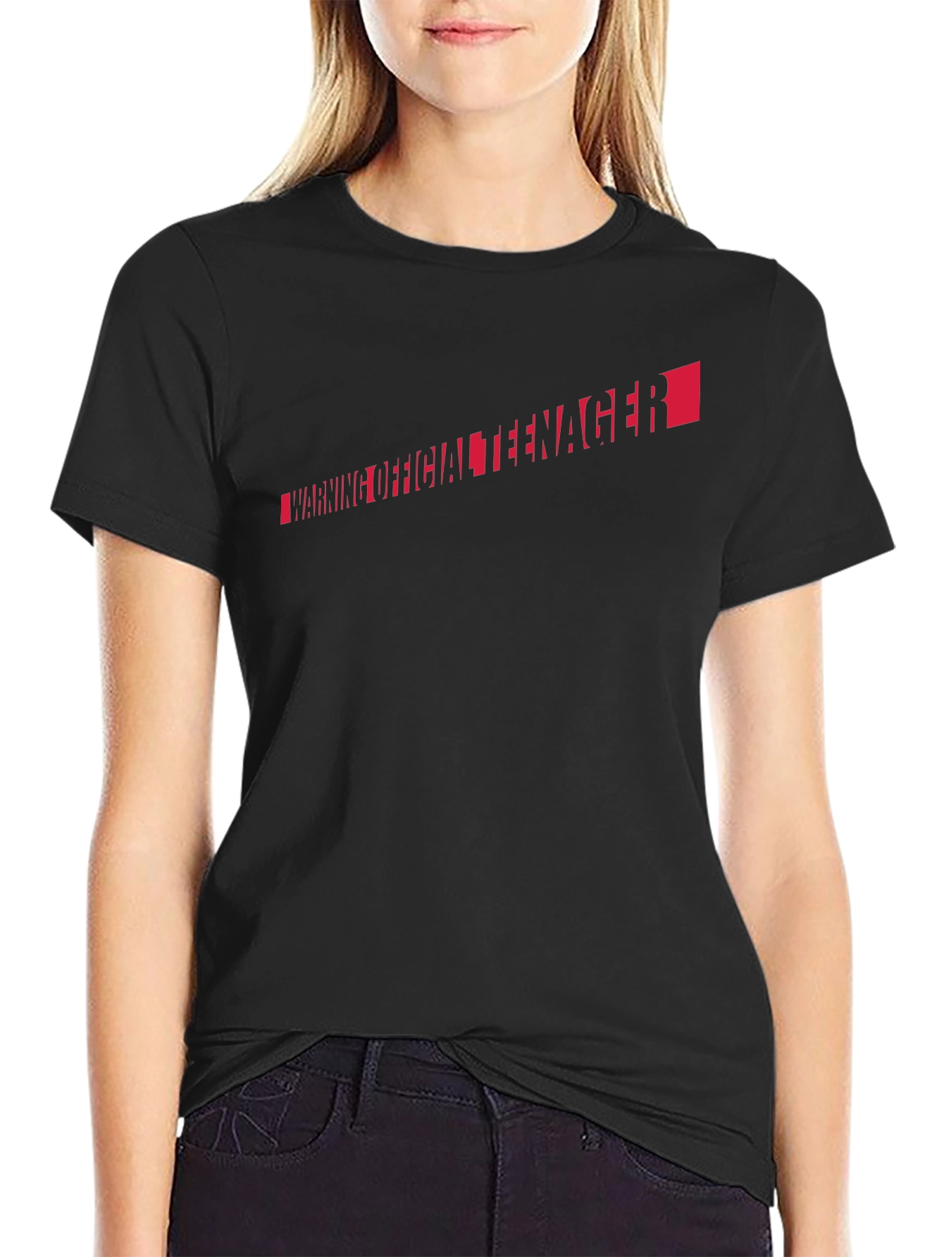 Warning Official Teenager Black T-Shirt