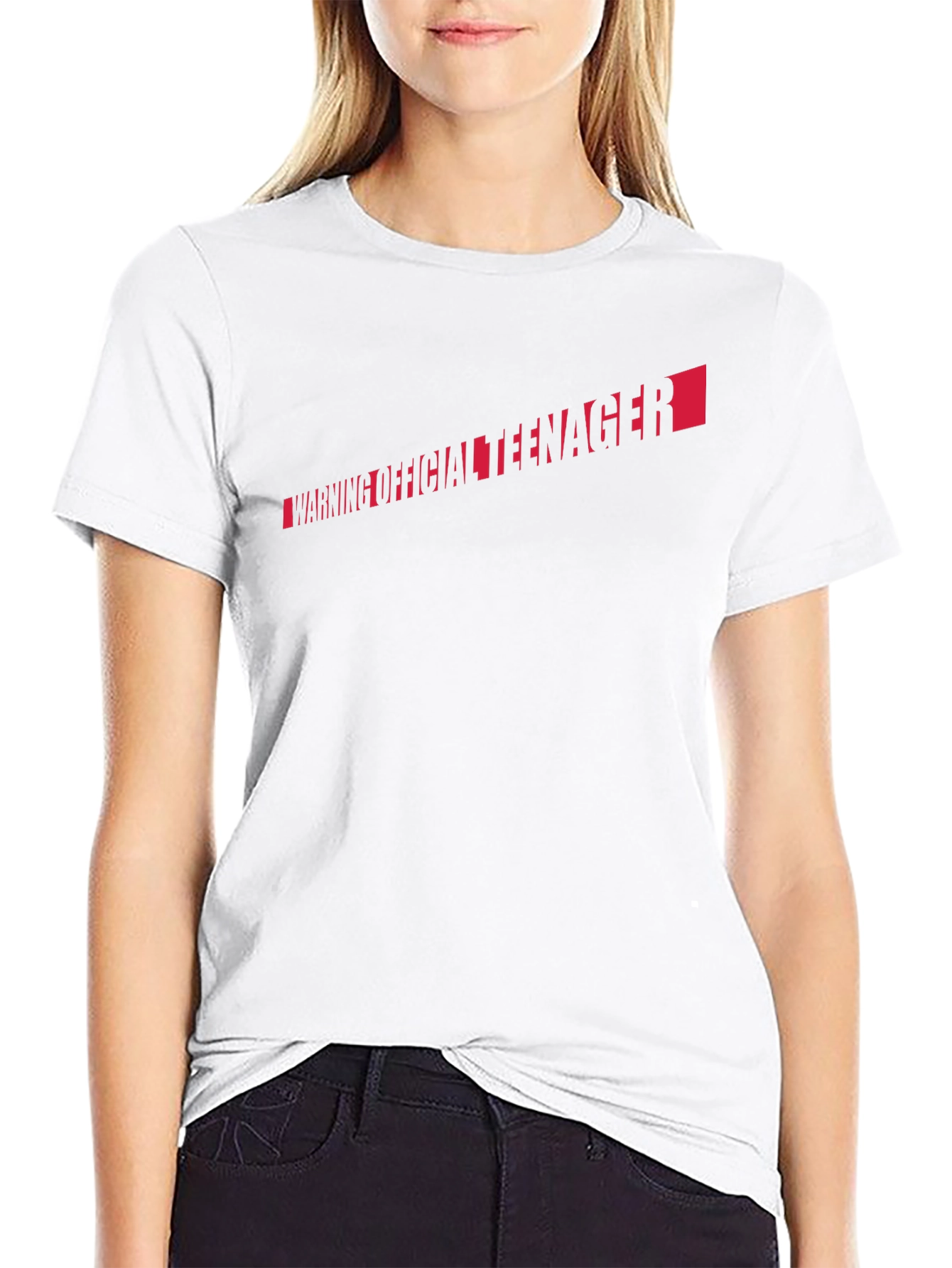Warning Official Teenager Black T-Shirt