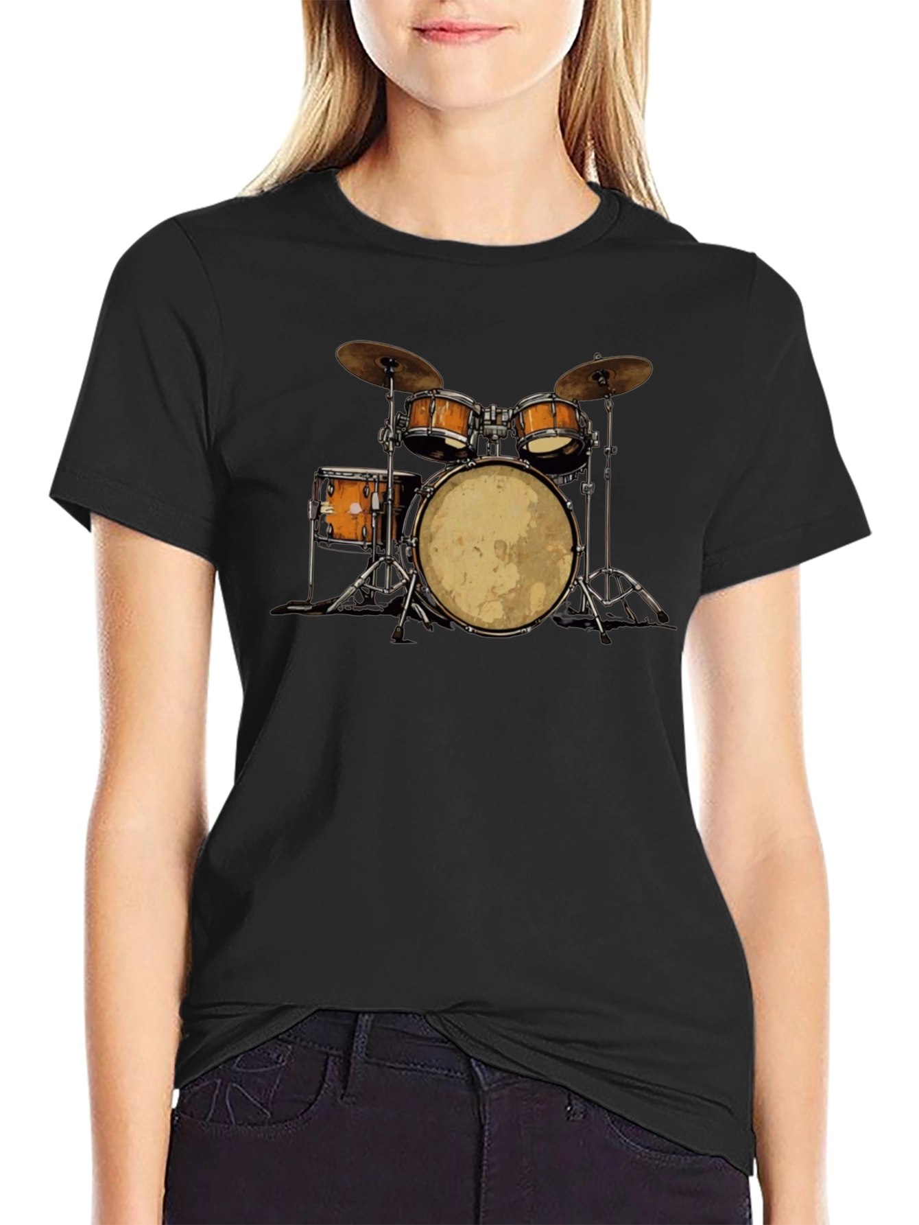 Drum Kit Graphic Tee - Music Lovers T-Shirt