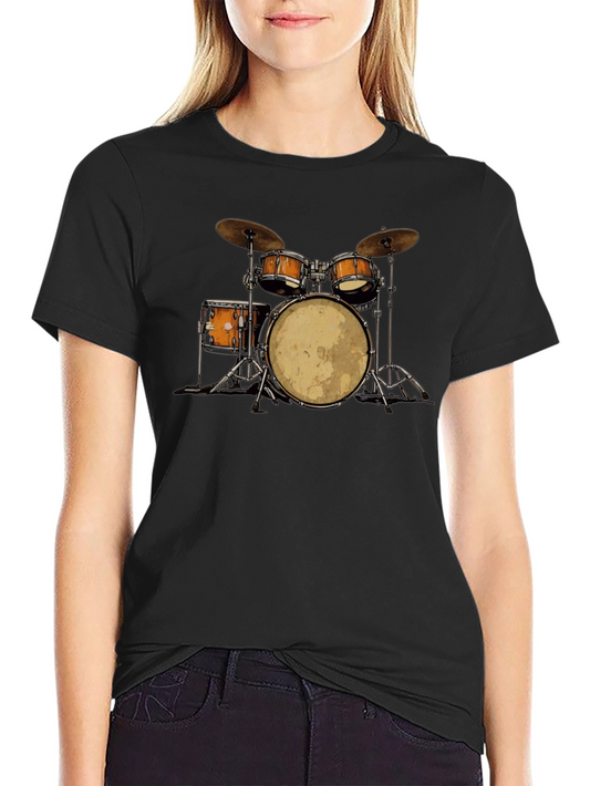 Drum Kit Graphic Tee - Music Lovers T-Shirt