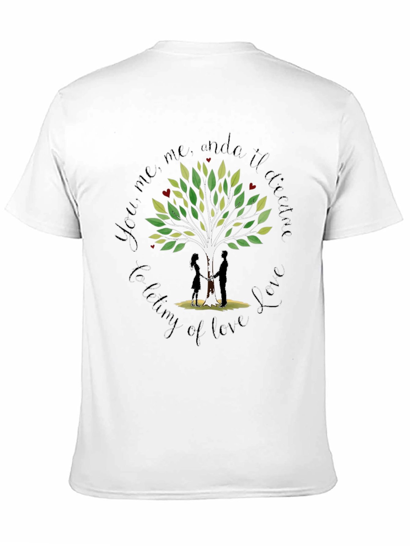 Romantic Tree of Love Graphic T-Shirt