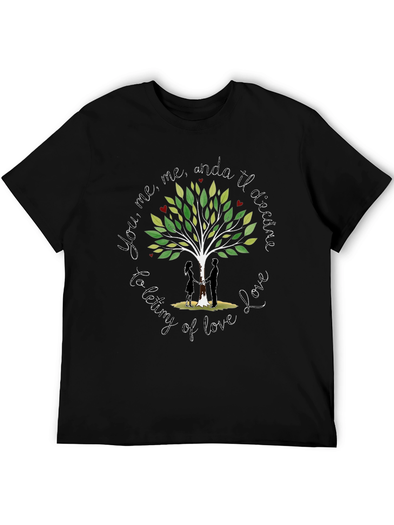 Romantic Tree of Love Graphic T-Shirt