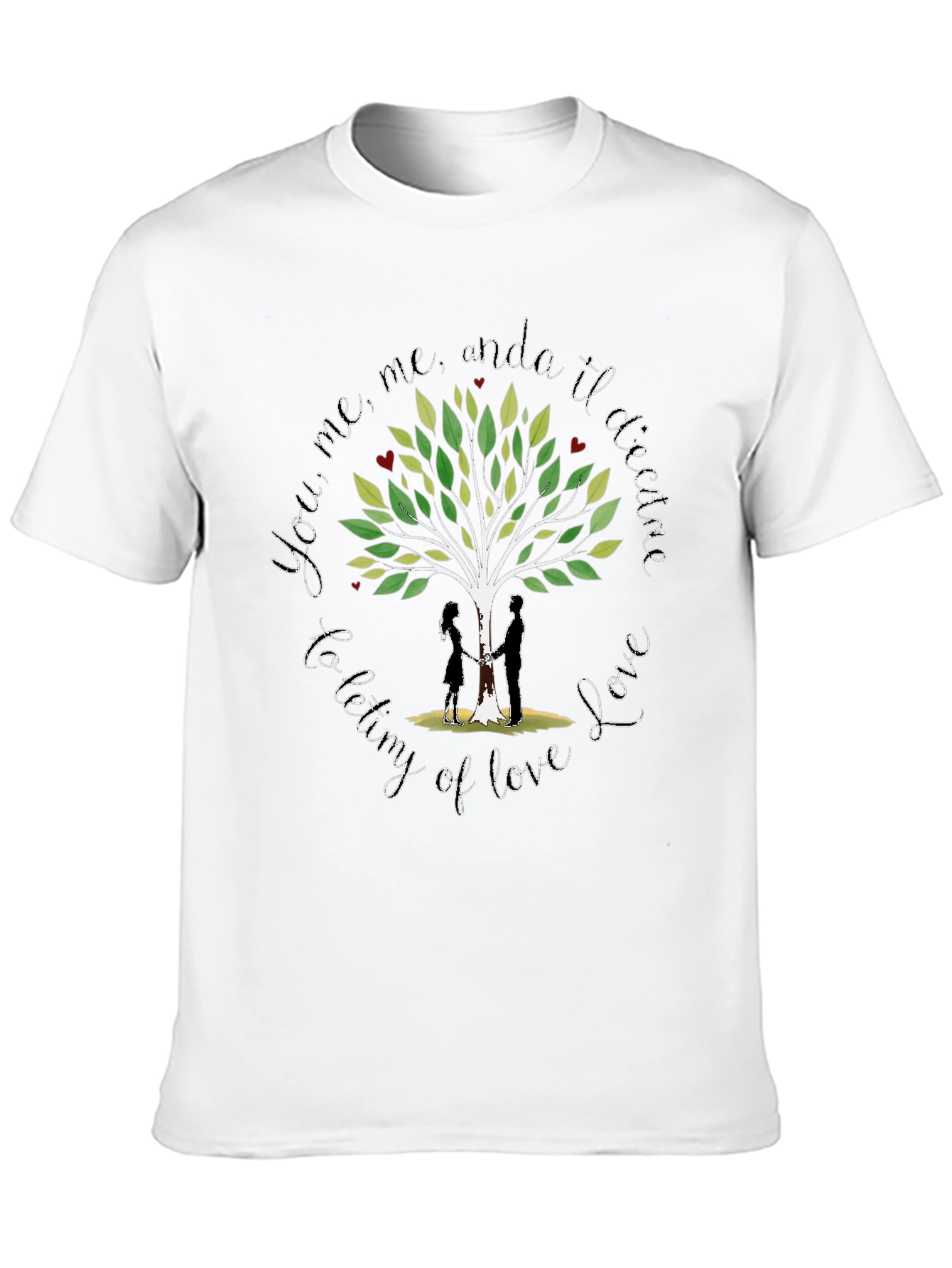Romantic Tree of Love Graphic T-Shirt