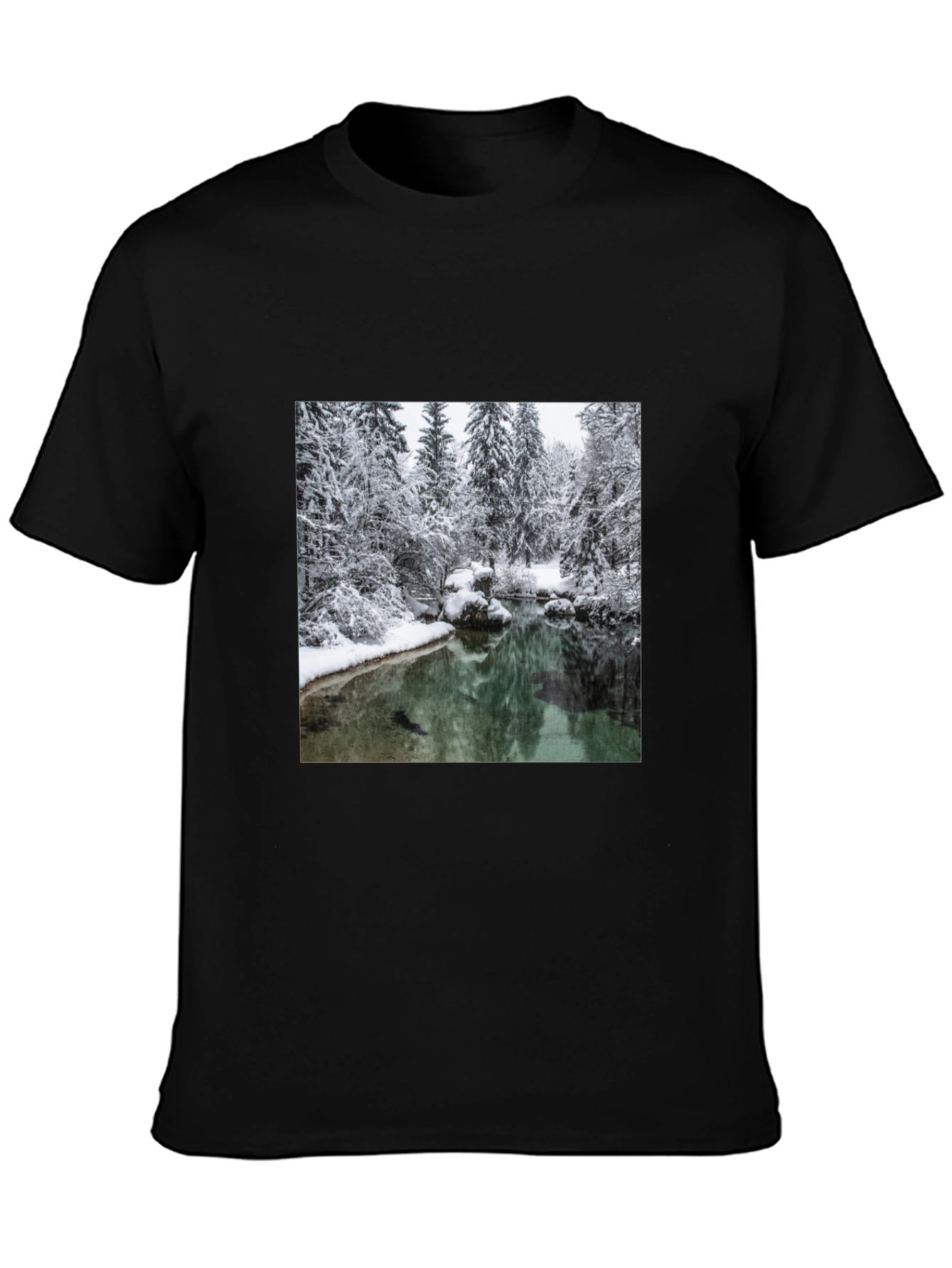 Winter Landscape Graphic Tee - Black