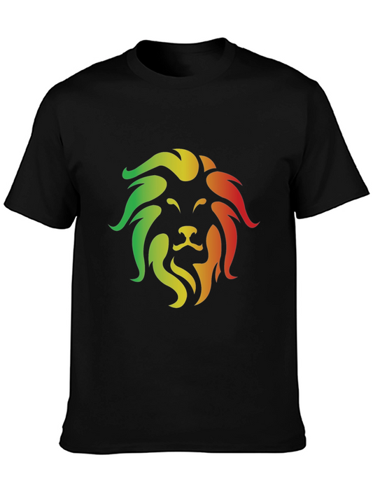 Rasta Lion Graphic Black T-Shirt