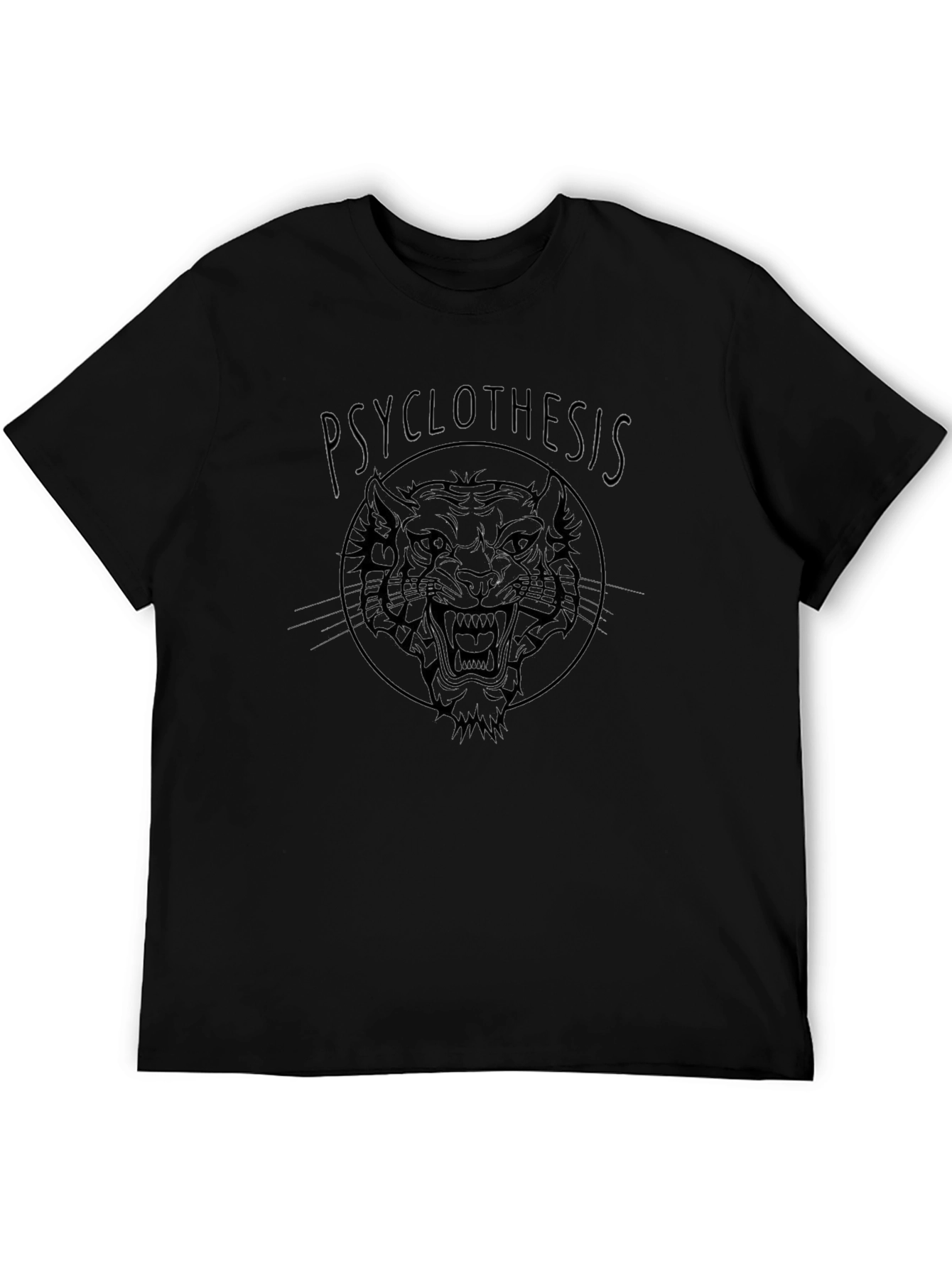 Psyclothiesis Tiger Graphic Black T-Shirt