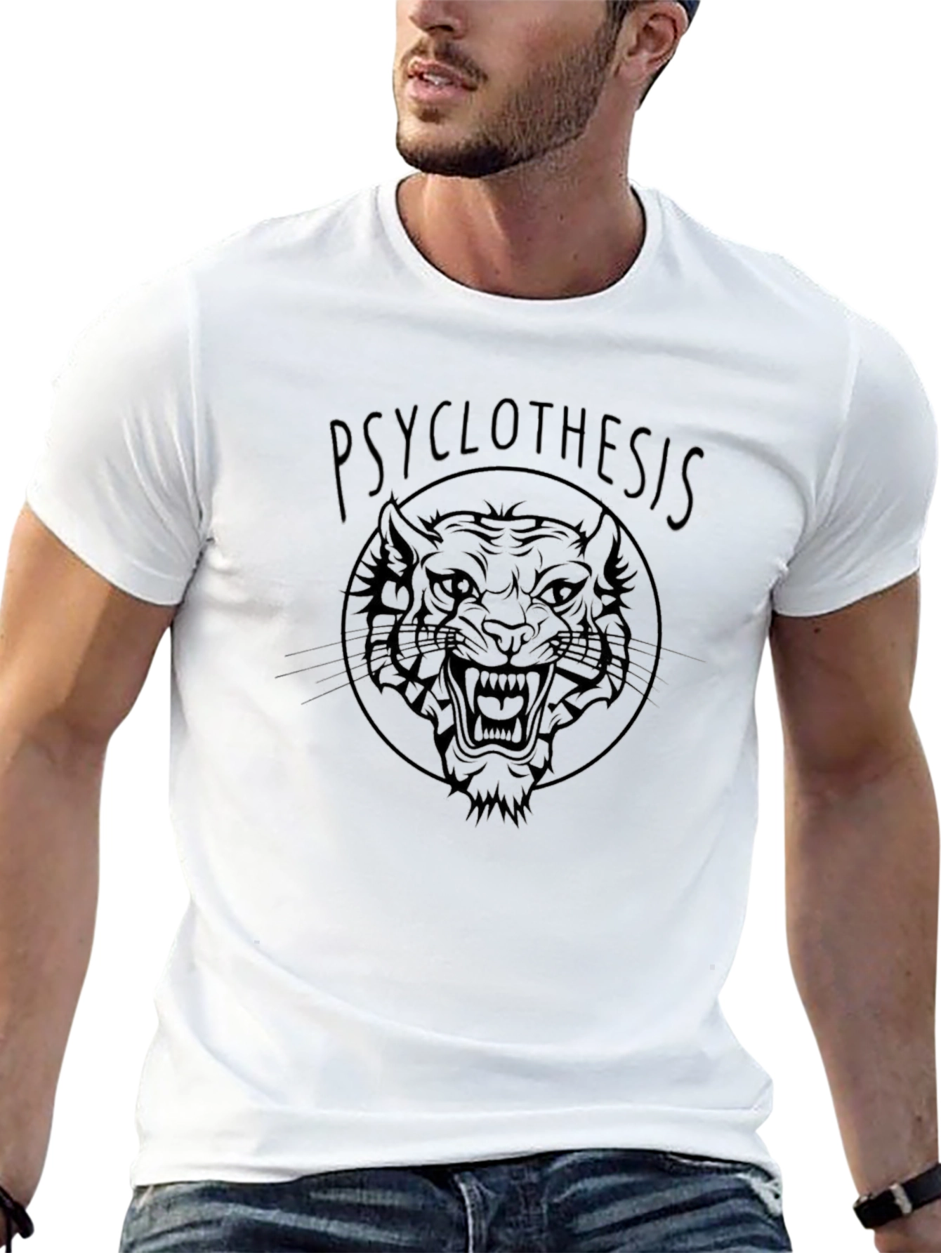 Psyclothiesis Tiger Graphic Black T-Shirt