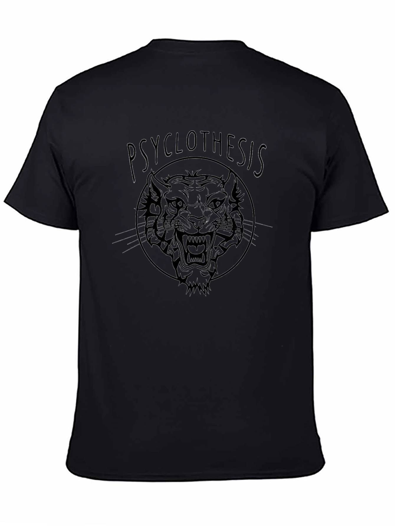 Psyclothiesis Tiger Graphic Black T-Shirt