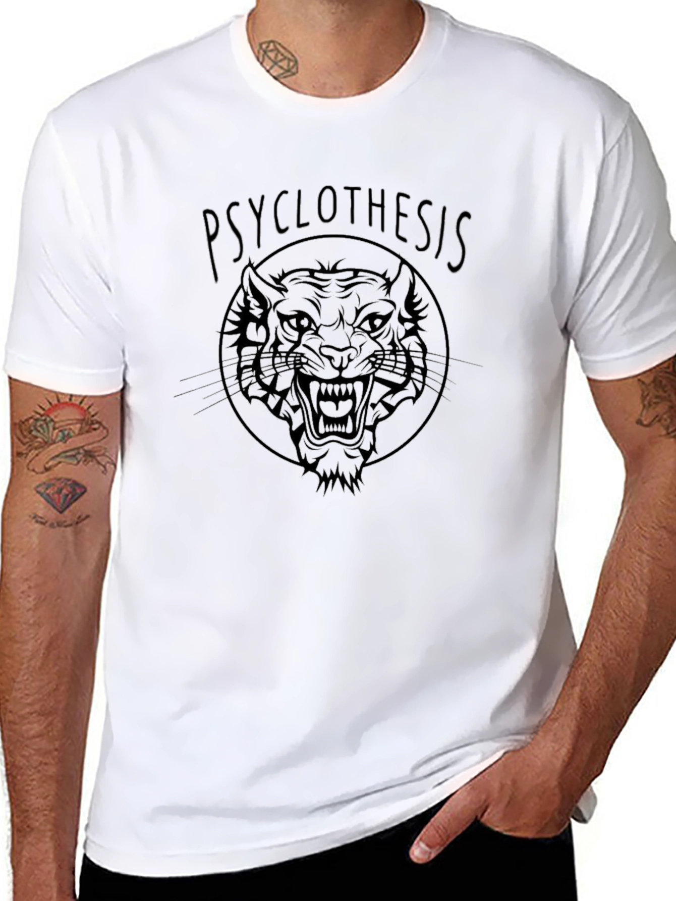Psyclothiesis Tiger Graphic Black T-Shirt