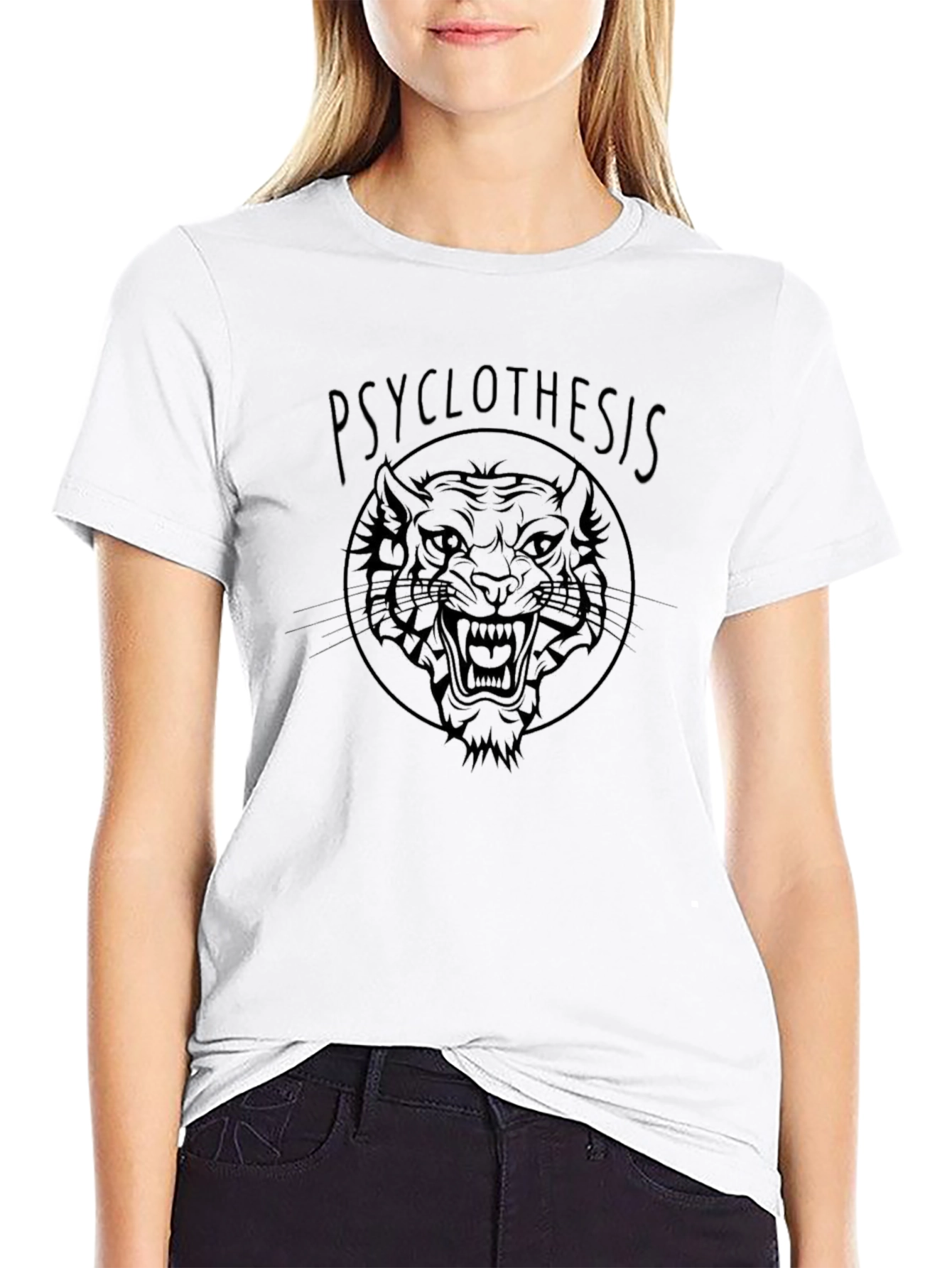 Psyclothiesis Tiger Graphic Black T-Shirt
