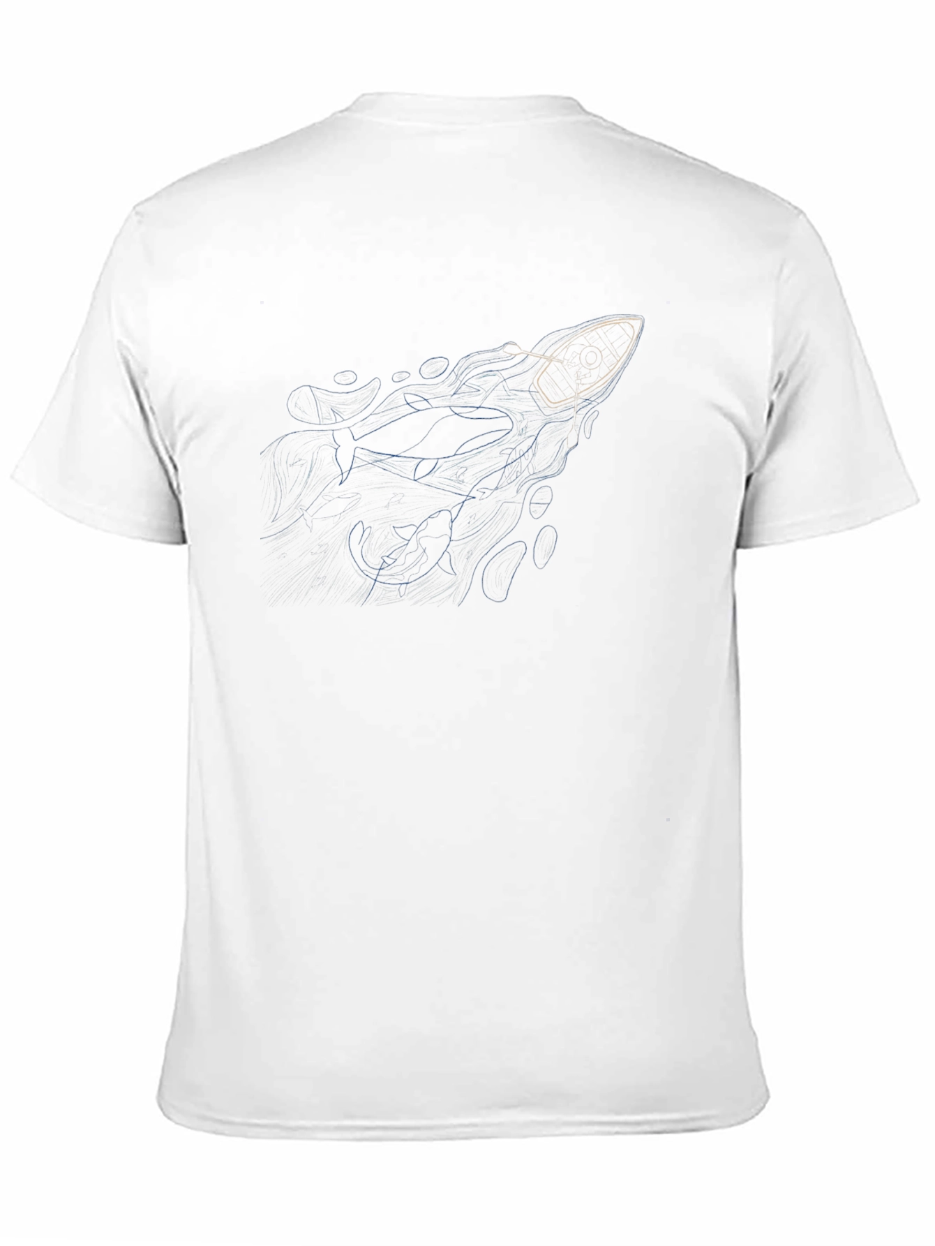 Whale & Boat Graphic Black Tee