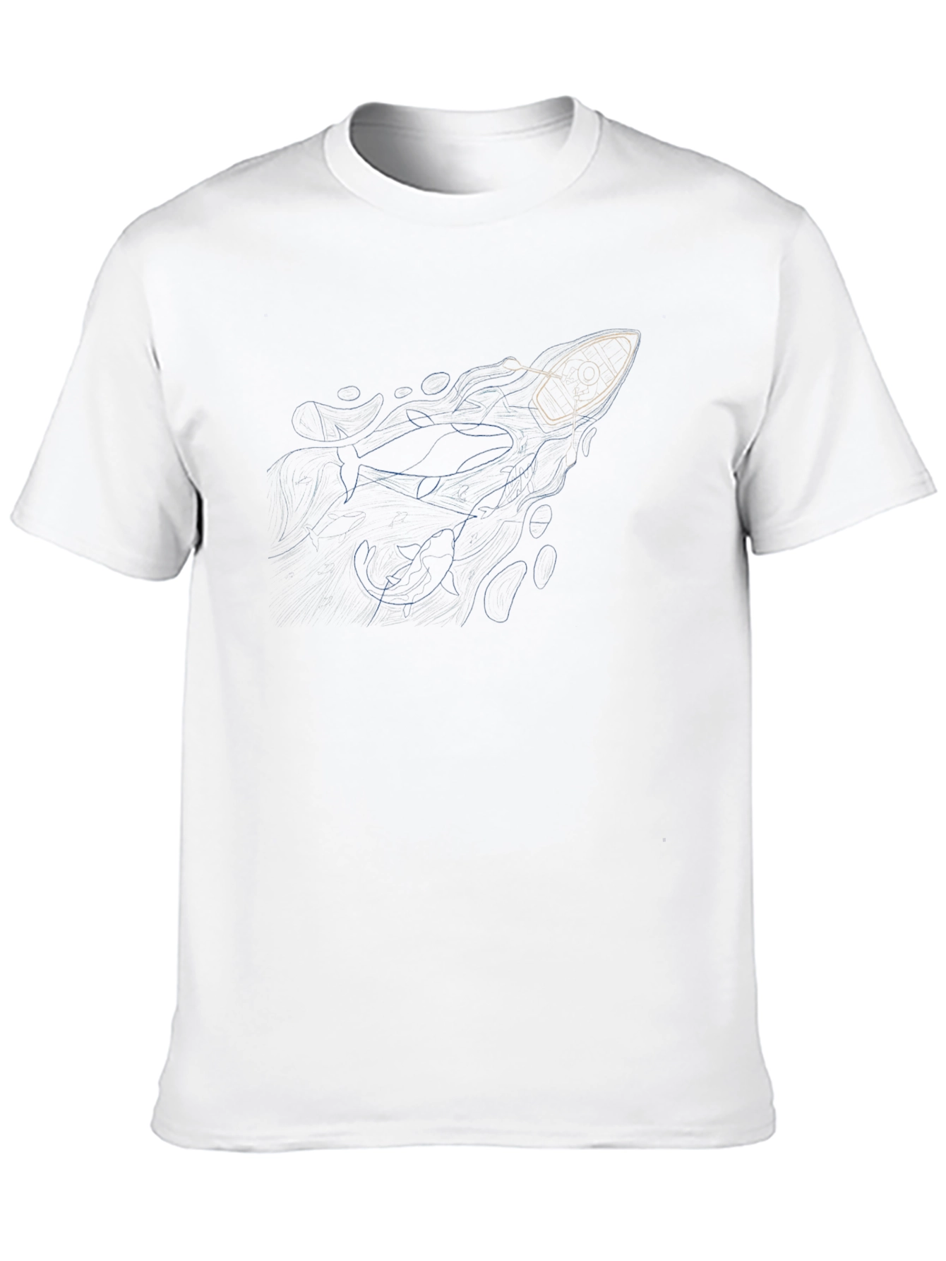 Whale & Boat Graphic Black Tee