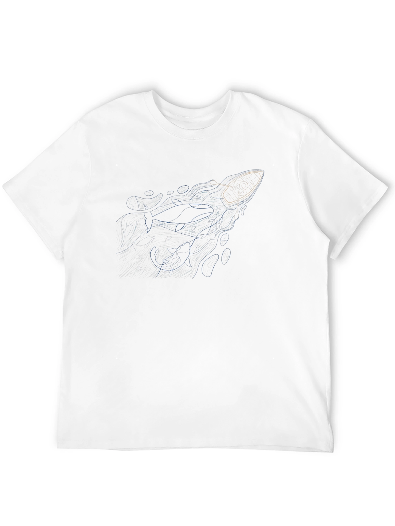 Whale & Boat Graphic Black Tee