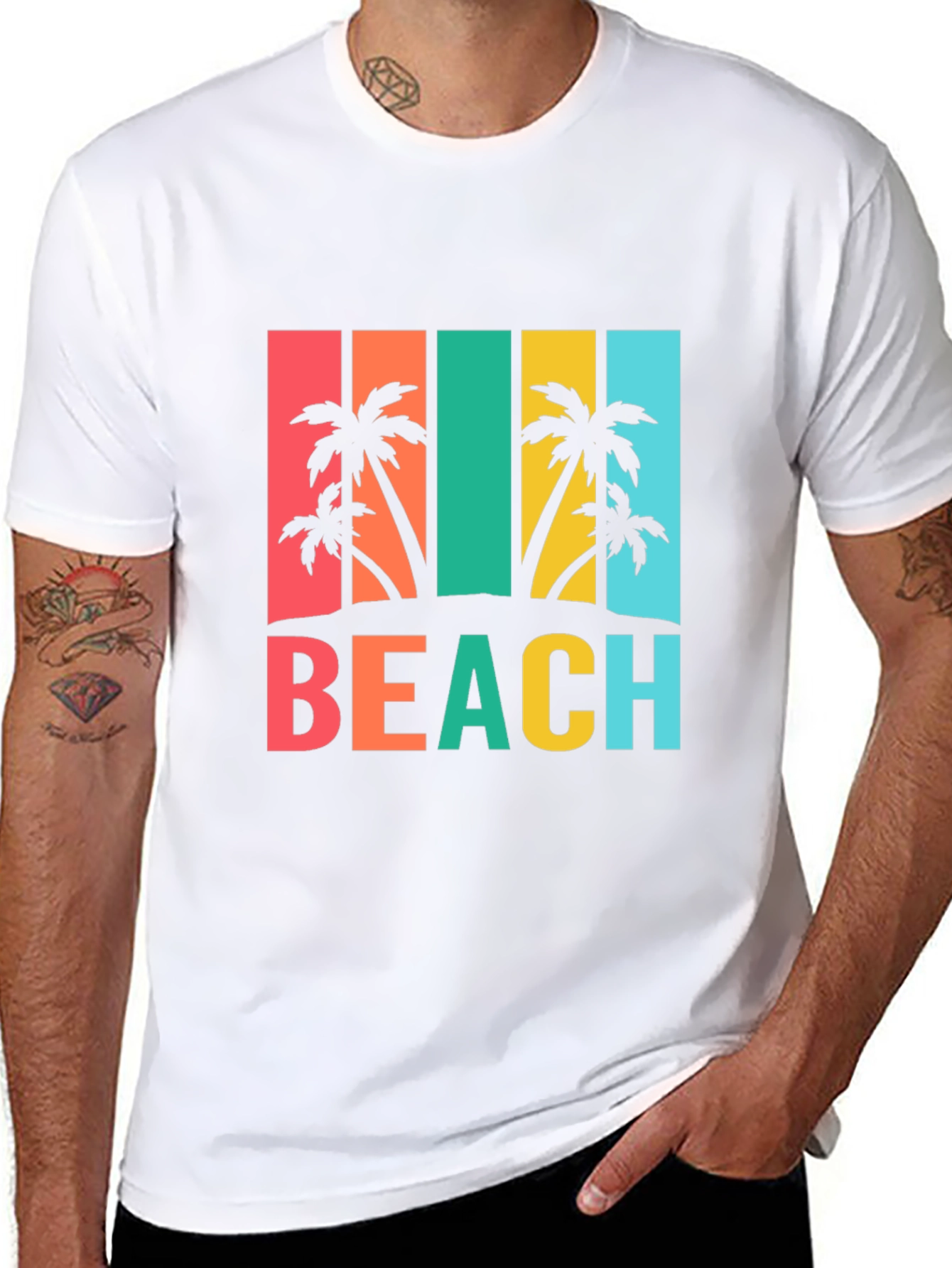 Tropical Beach T-Shirt Palm Tree Graphic Tee