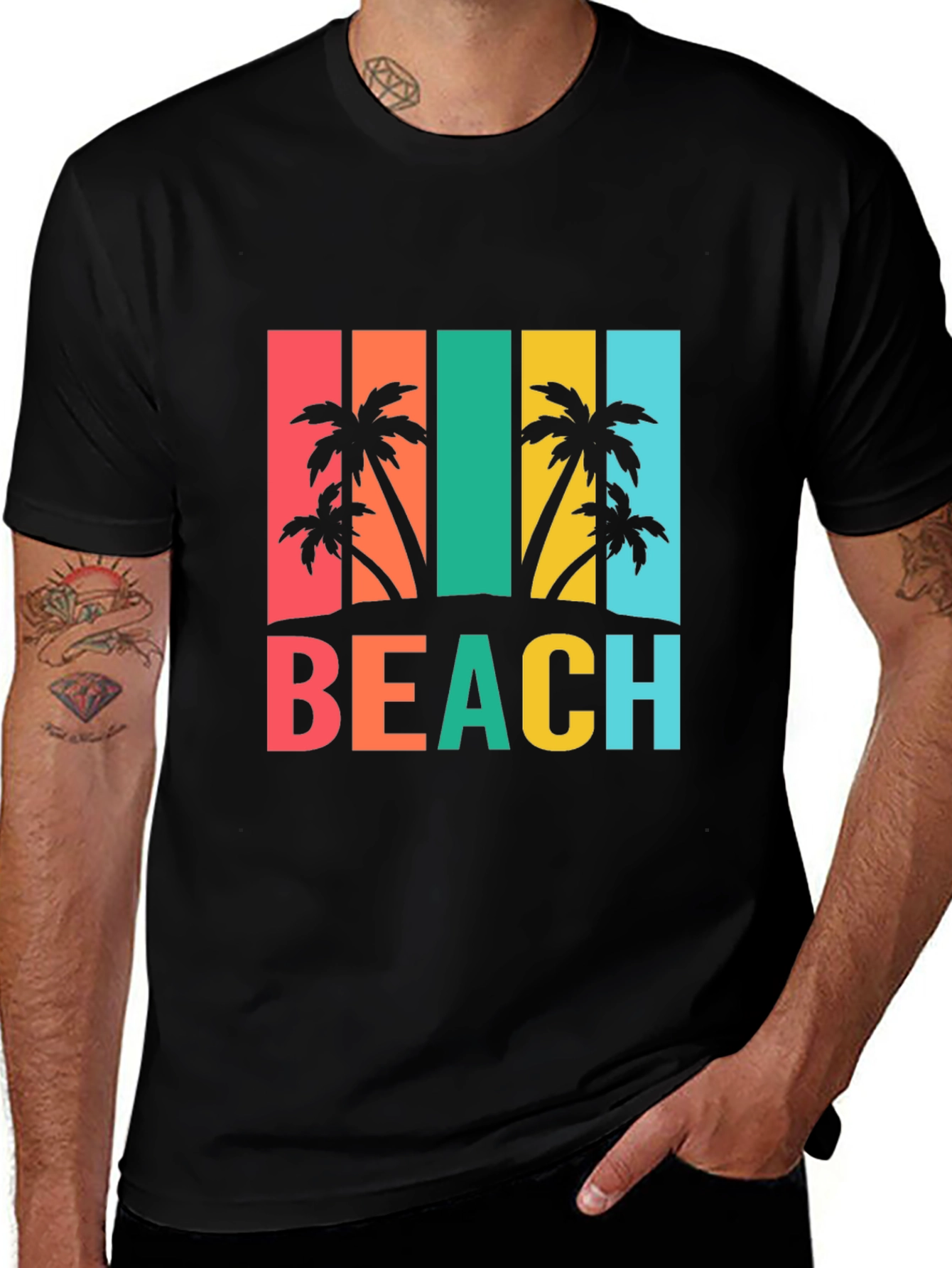 Tropical Beach T-Shirt Palm Tree Graphic Tee
