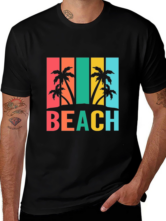 Tropical Beach T-Shirt Palm Tree Graphic Tee