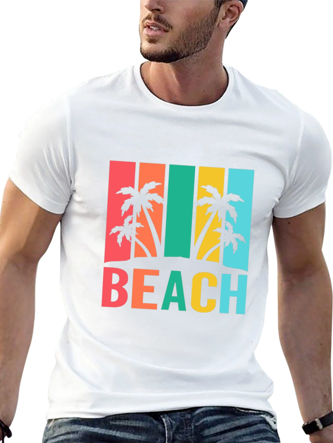 Tropical Beach T-Shirt Palm Tree Graphic Tee