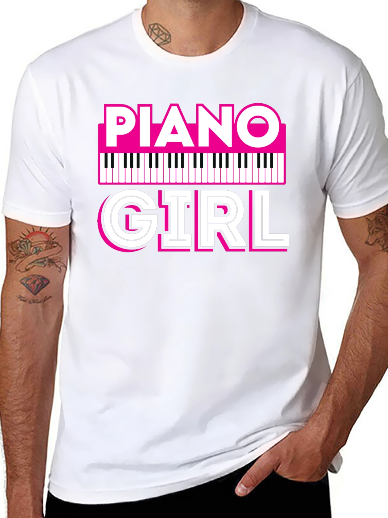 Piano Girl T-Shirt - Music Lover Tee