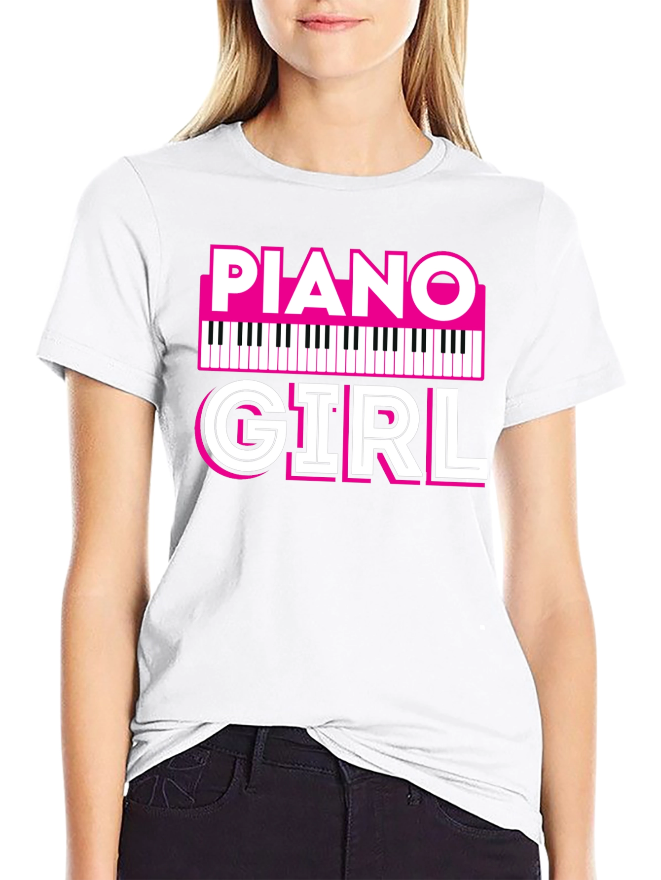 Piano Girl T-Shirt - Music Lover Tee