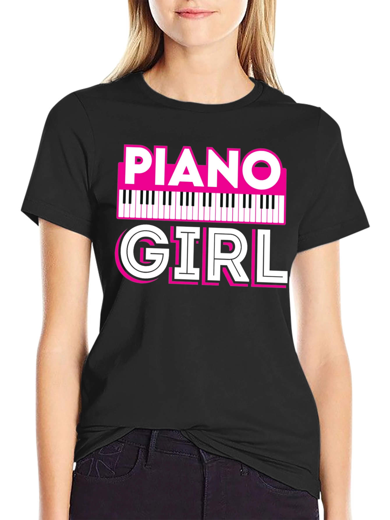 Piano Girl T-Shirt - Music Lover Tee