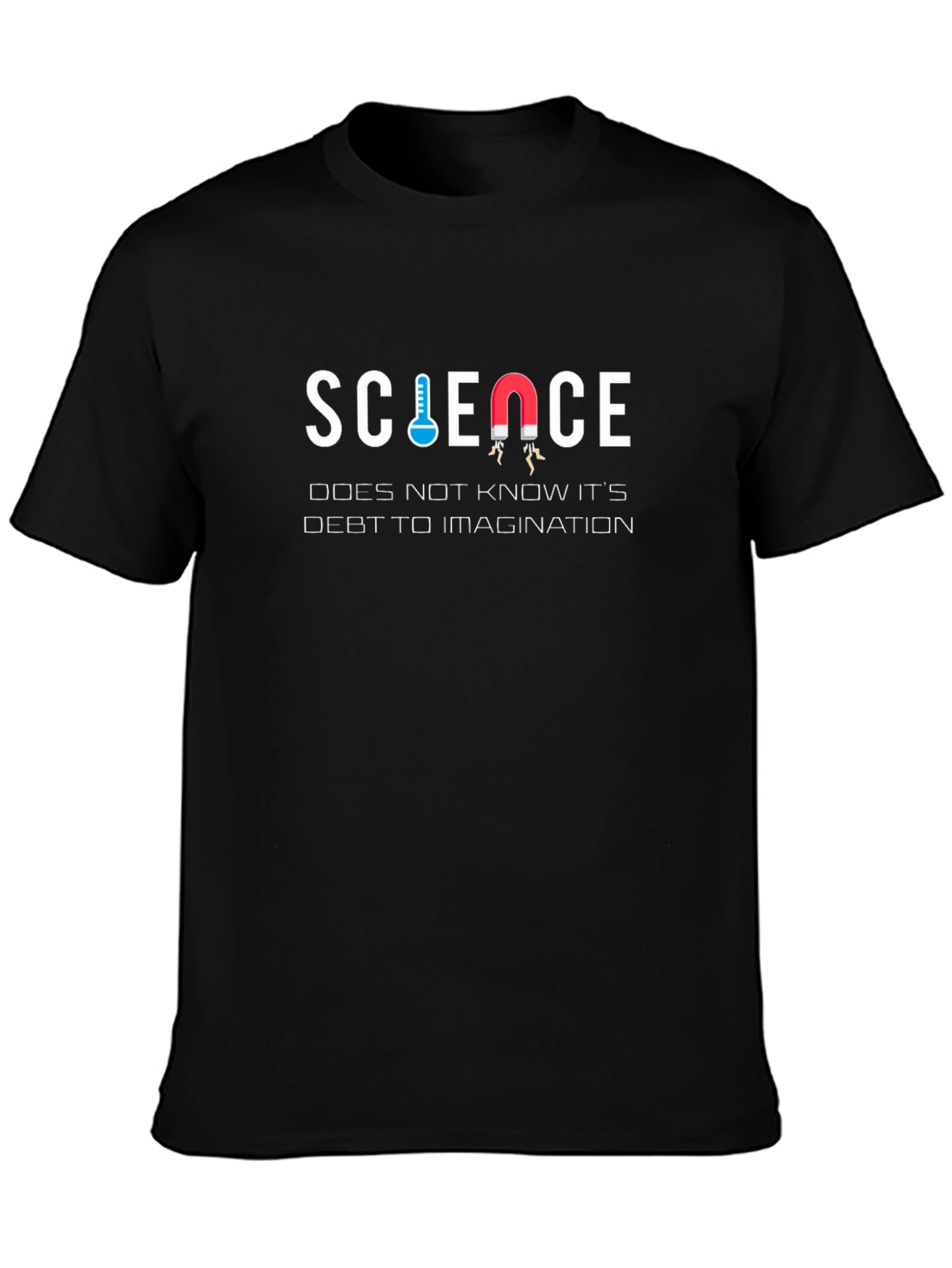 Science Imagination Mens Black Graphic T-Shirt