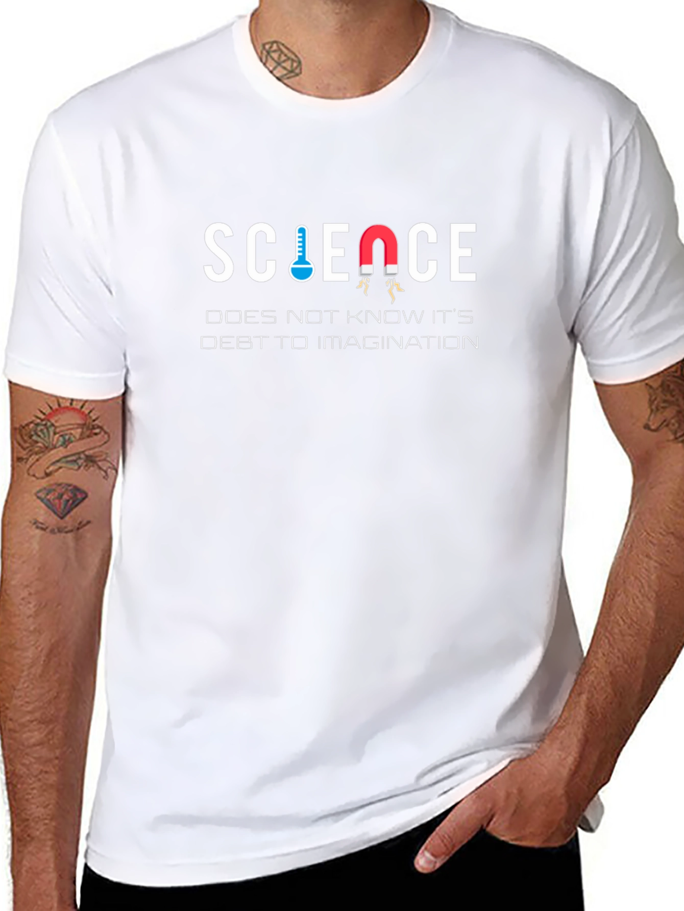 Science Imagination Mens Black Graphic T-Shirt