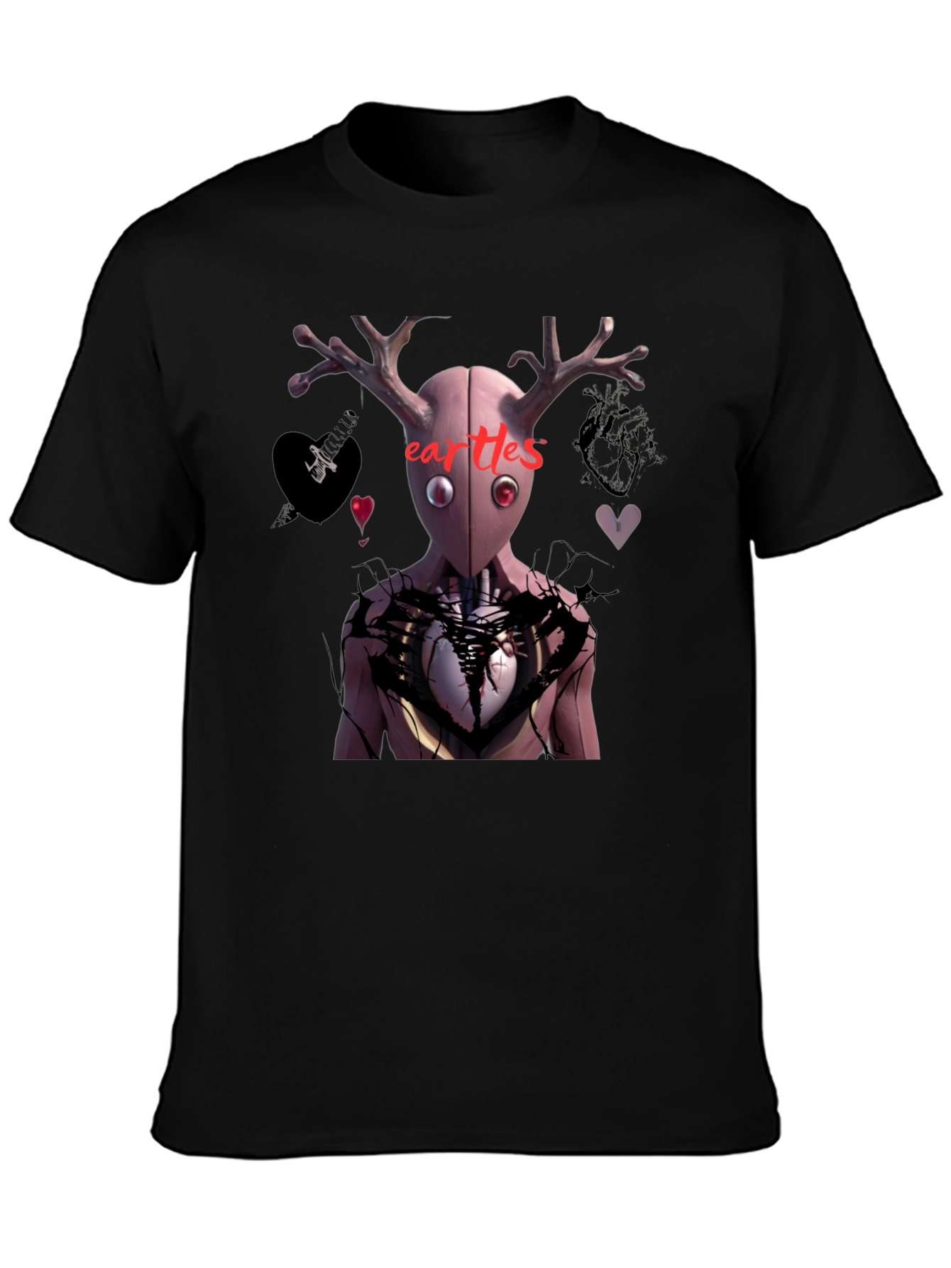 Heartless Graphic Print Black T-Shirt