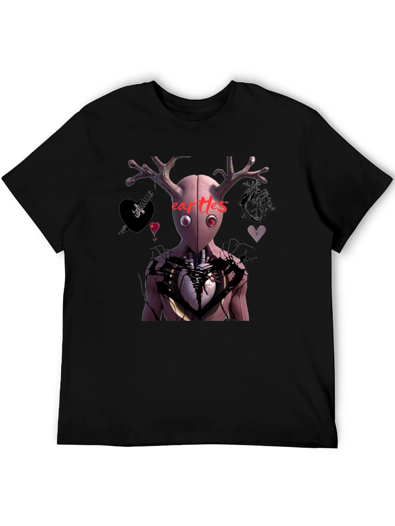 Heartless Graphic Print Black T-Shirt