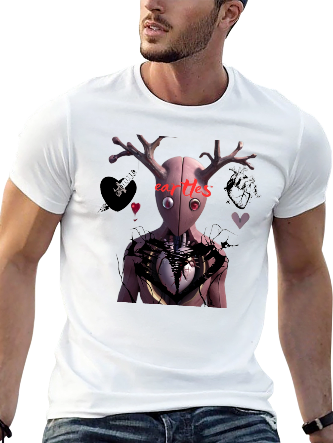 Heartless Graphic Print Black T-Shirt
