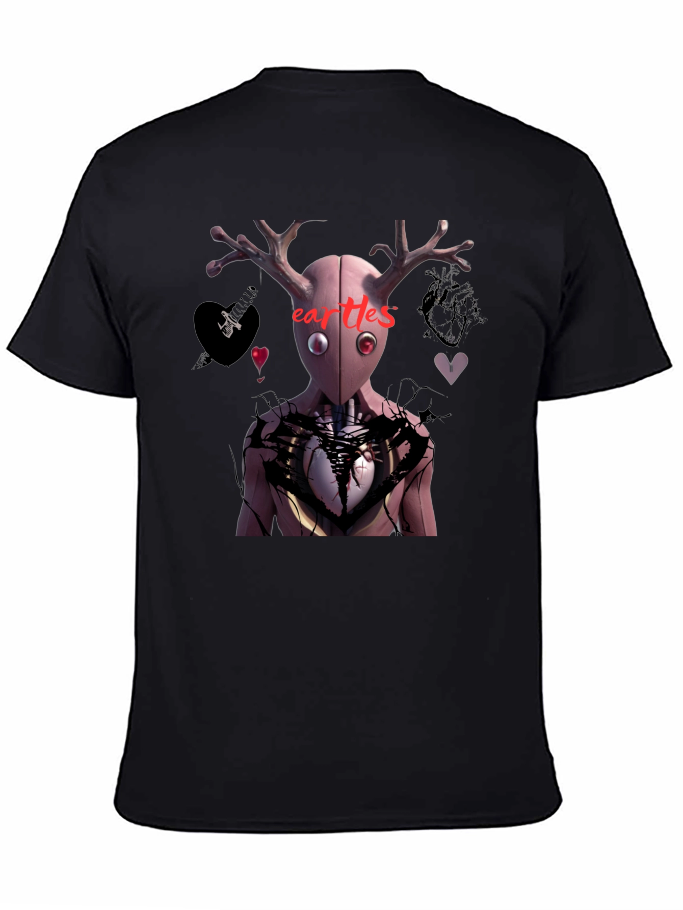 Heartless Graphic Print Black T-Shirt