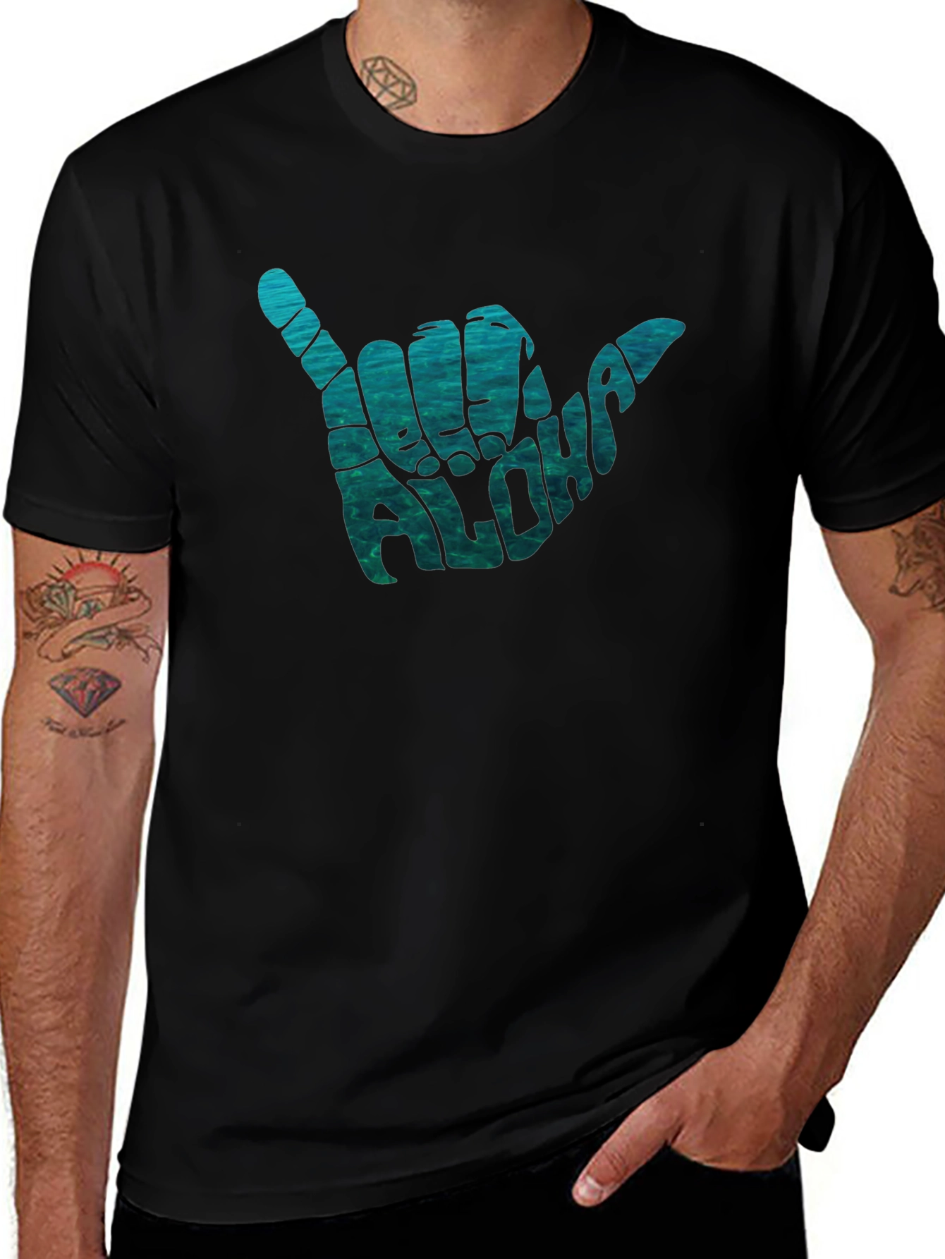 Aloha Shaka Graphic Tee - Black