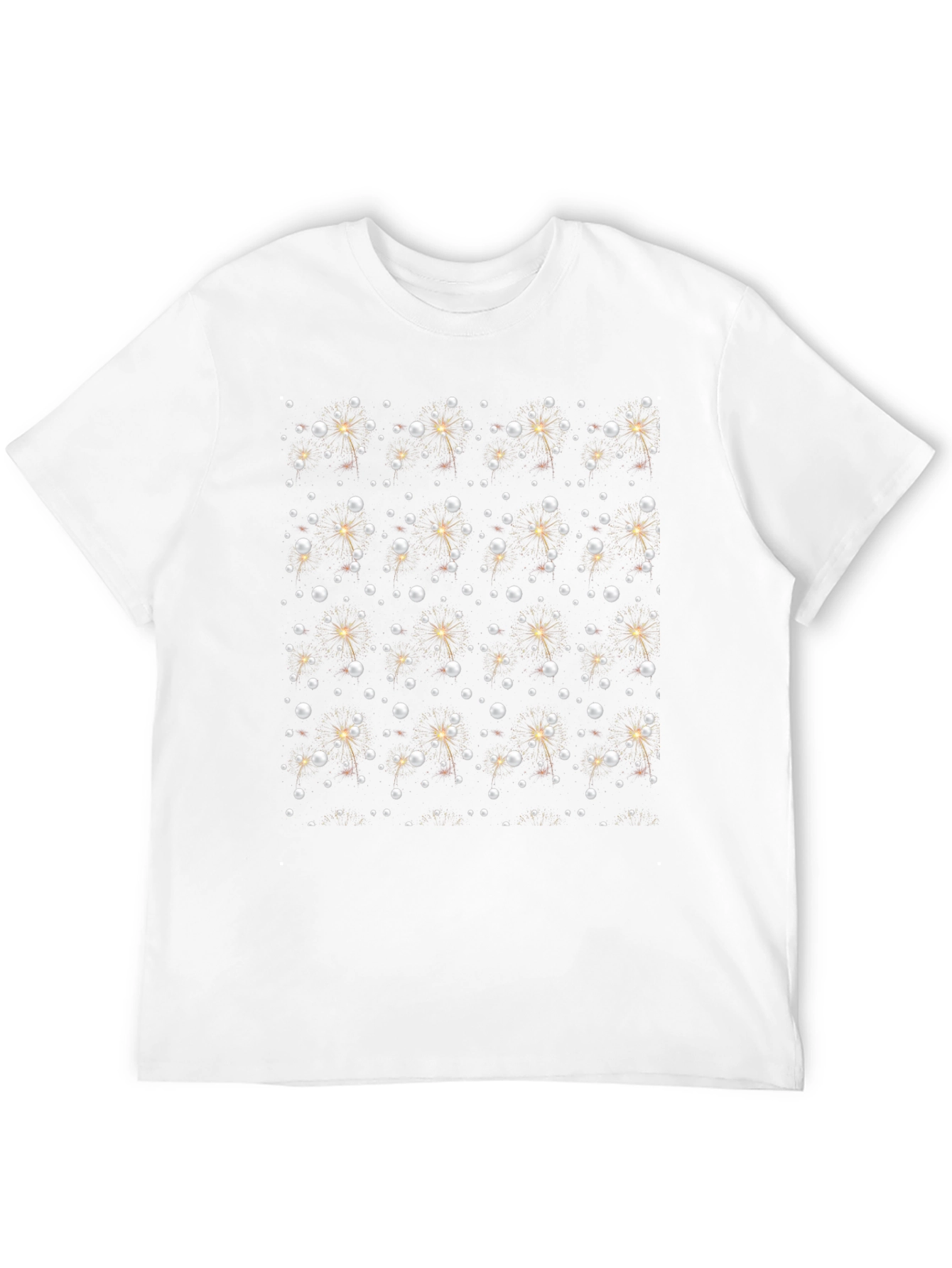 Sparkling Pearl Pattern Black T-Shirt
