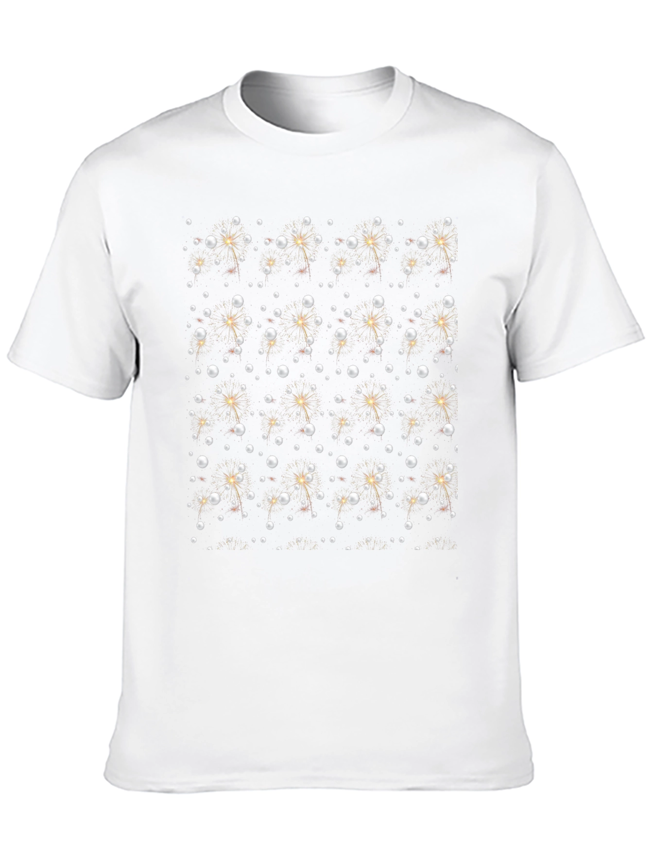 Sparkling Pearl Pattern Black T-Shirt