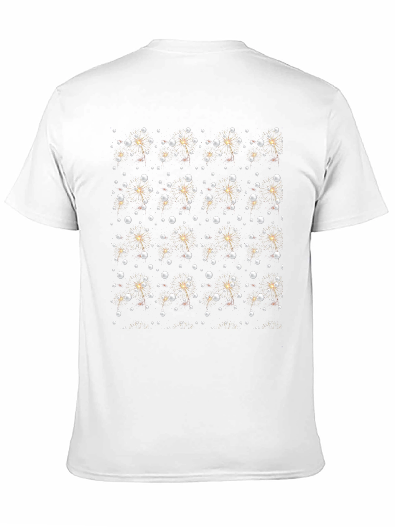 Sparkling Pearl Pattern Black T-Shirt