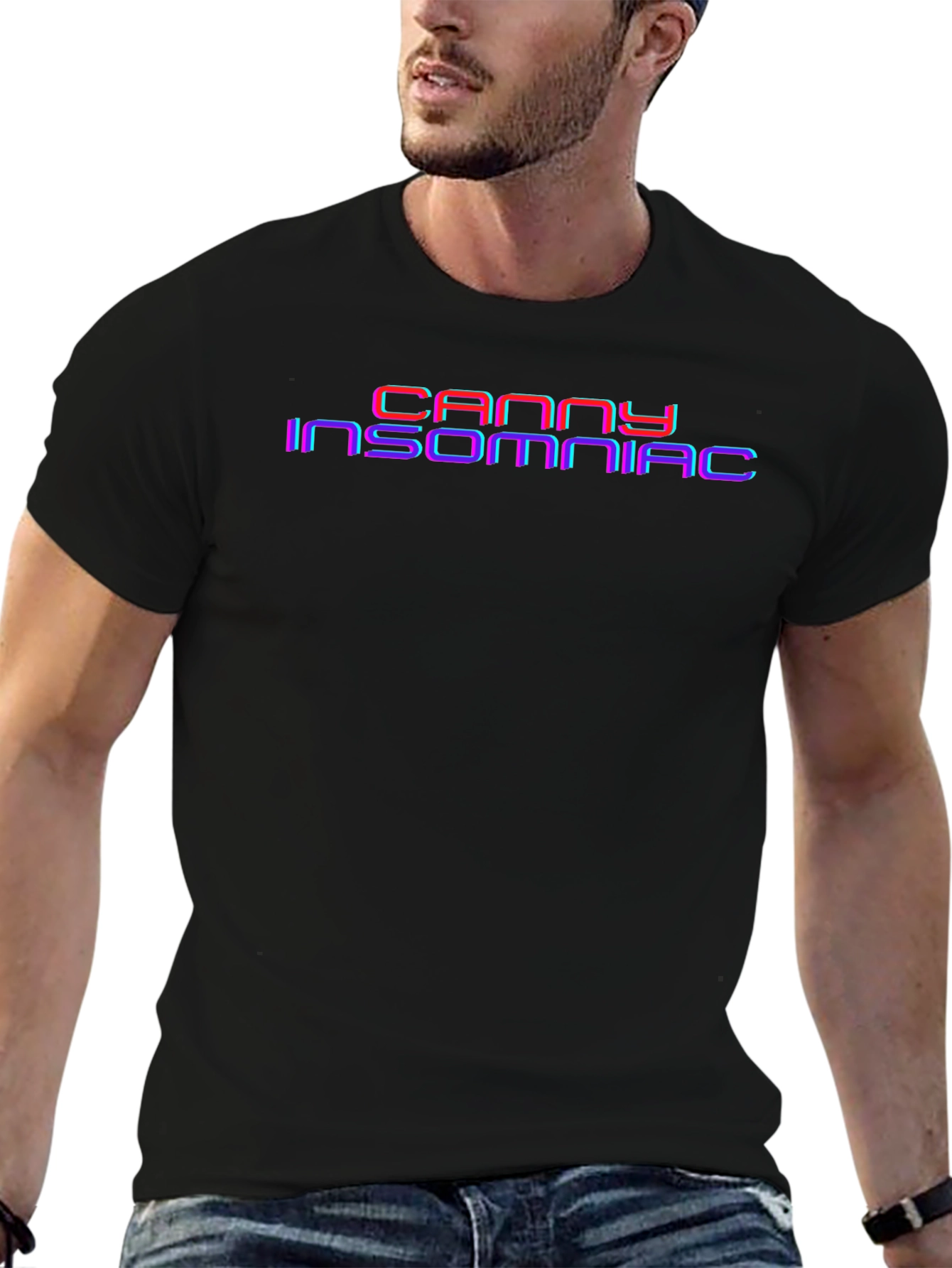 Canny Insomniac Graphic Tee - Black Cotton Blend Shirt