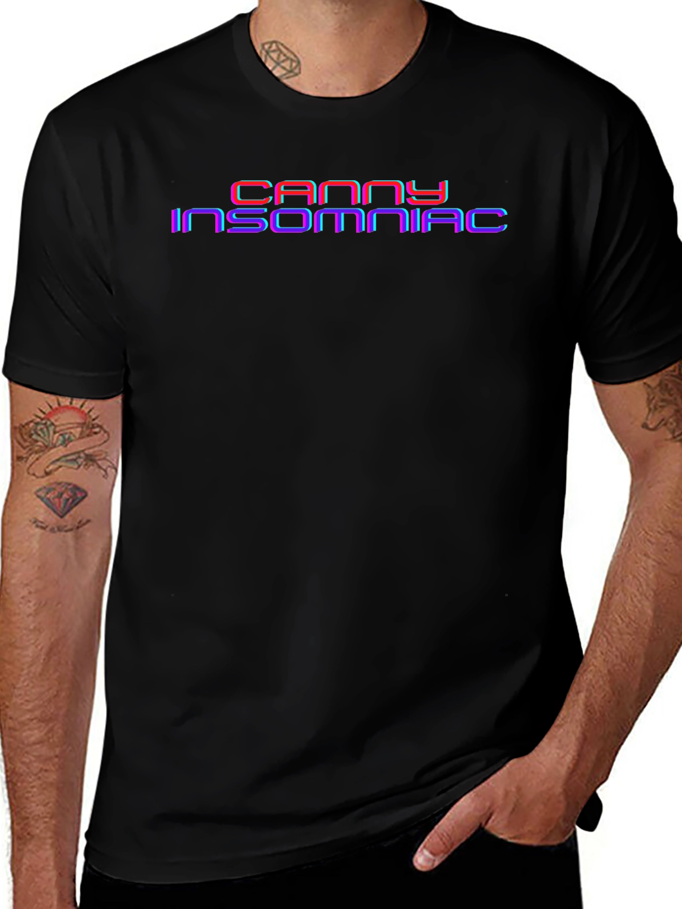 Canny Insomniac Graphic Tee - Black Cotton Blend Shirt