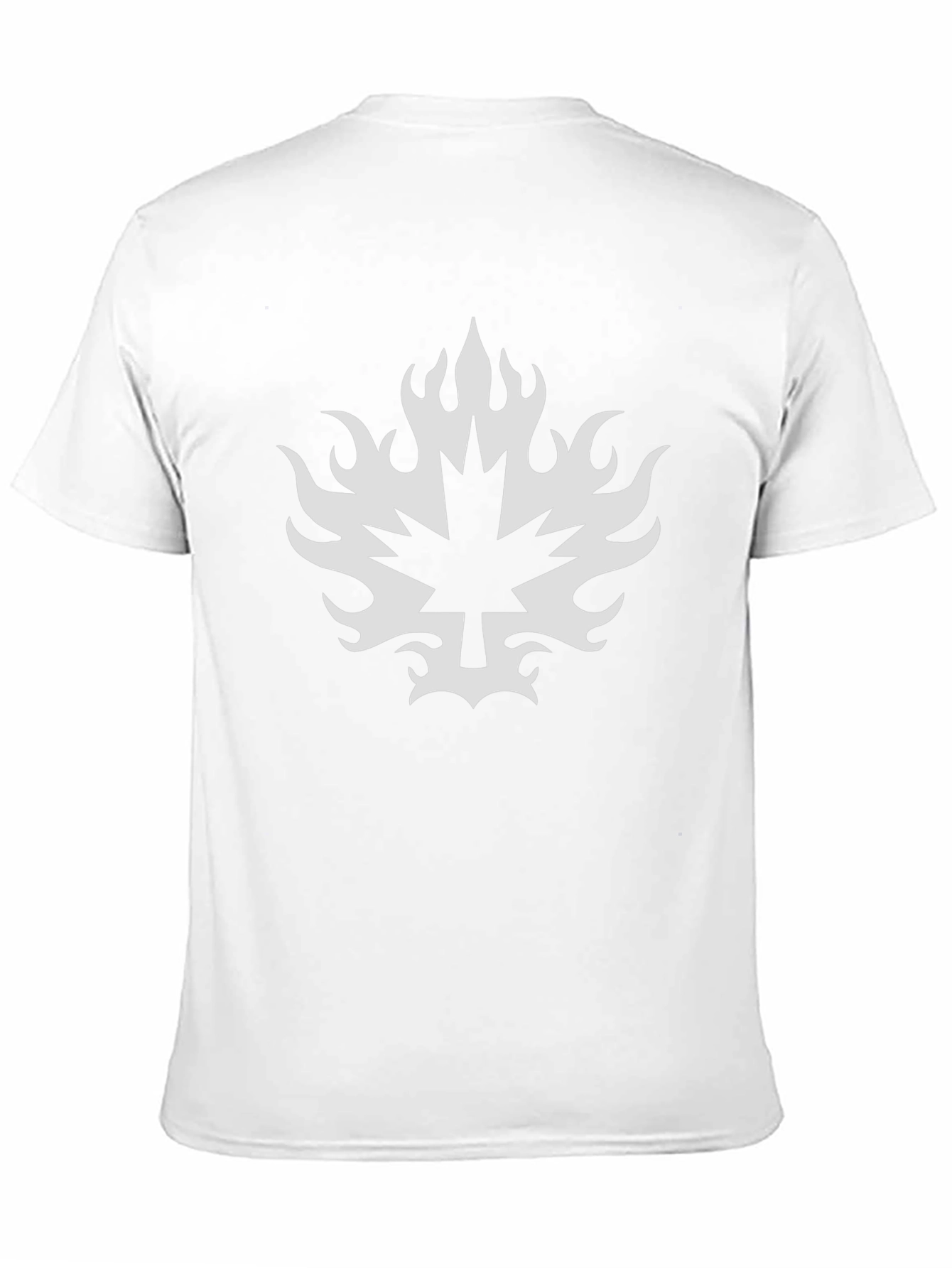 Maple Leaf Flame Graphic Tee - Black Cotton T-Shirt