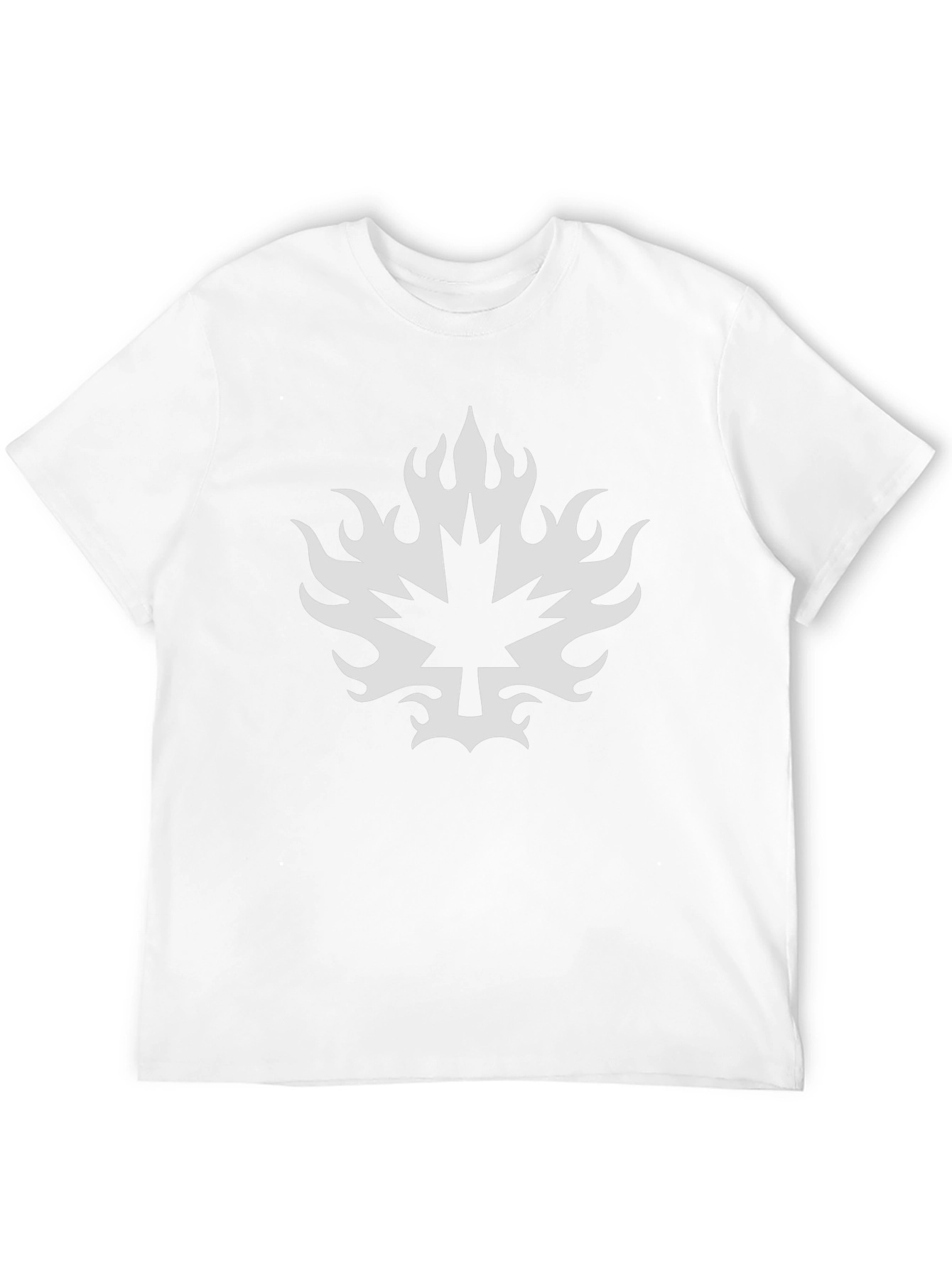 Maple Leaf Flame Graphic Tee - Black Cotton T-Shirt