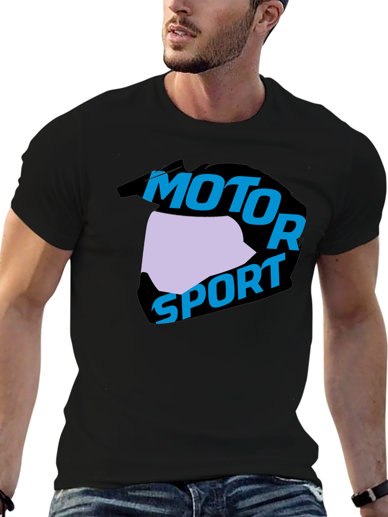 Motorsport Helmet Graphic Black T-Shirt