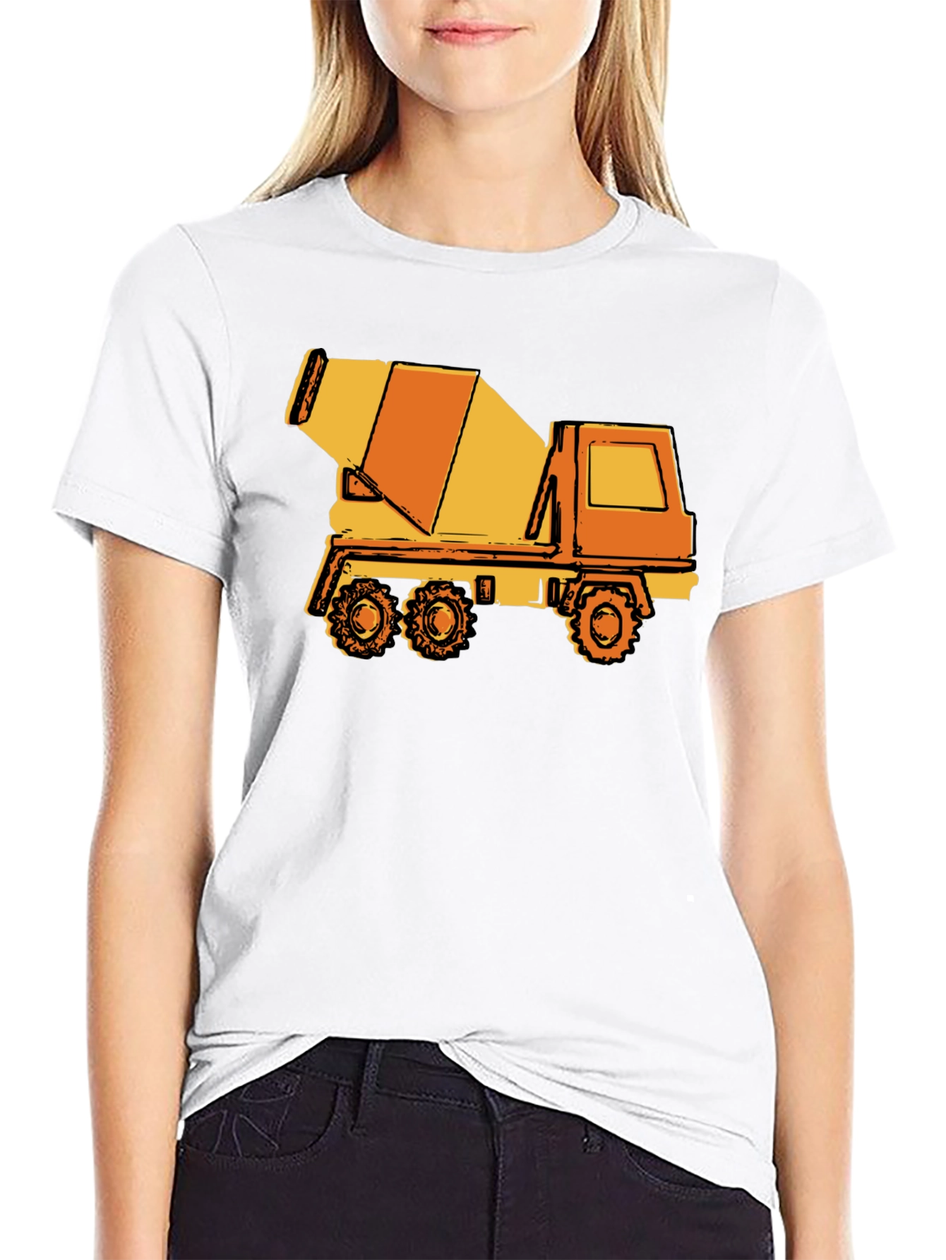Concrete Mixer Truck Graphic Tee - Black
