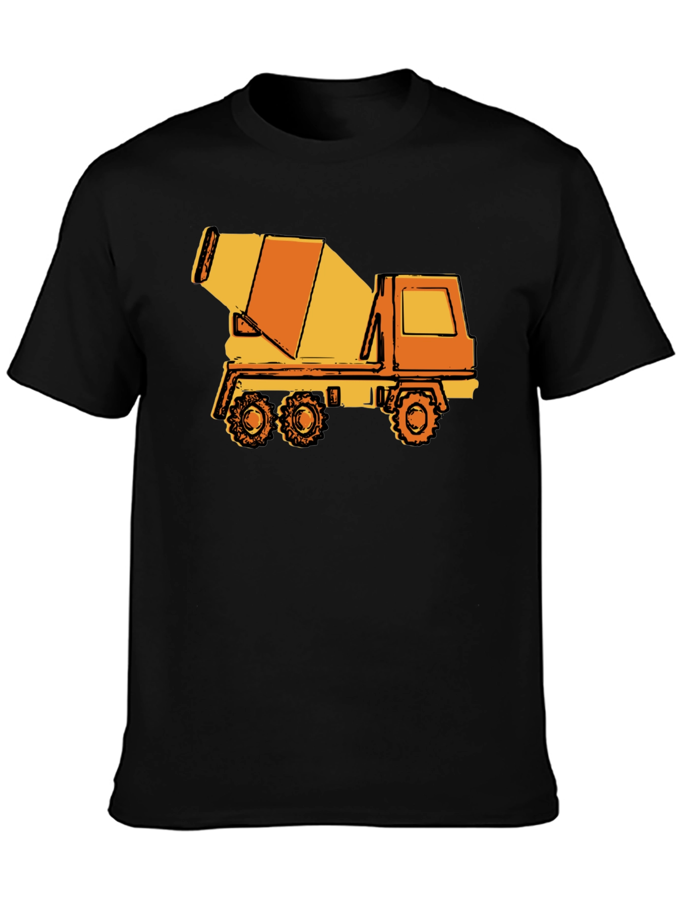Concrete Mixer Truck Graphic Tee - Black