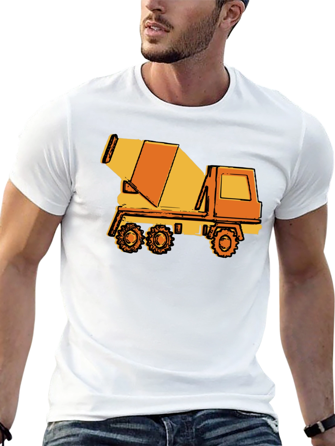Concrete Mixer Truck Graphic Tee - Black