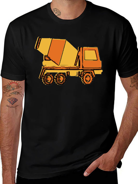 Concrete Mixer Truck Graphic Tee - Black