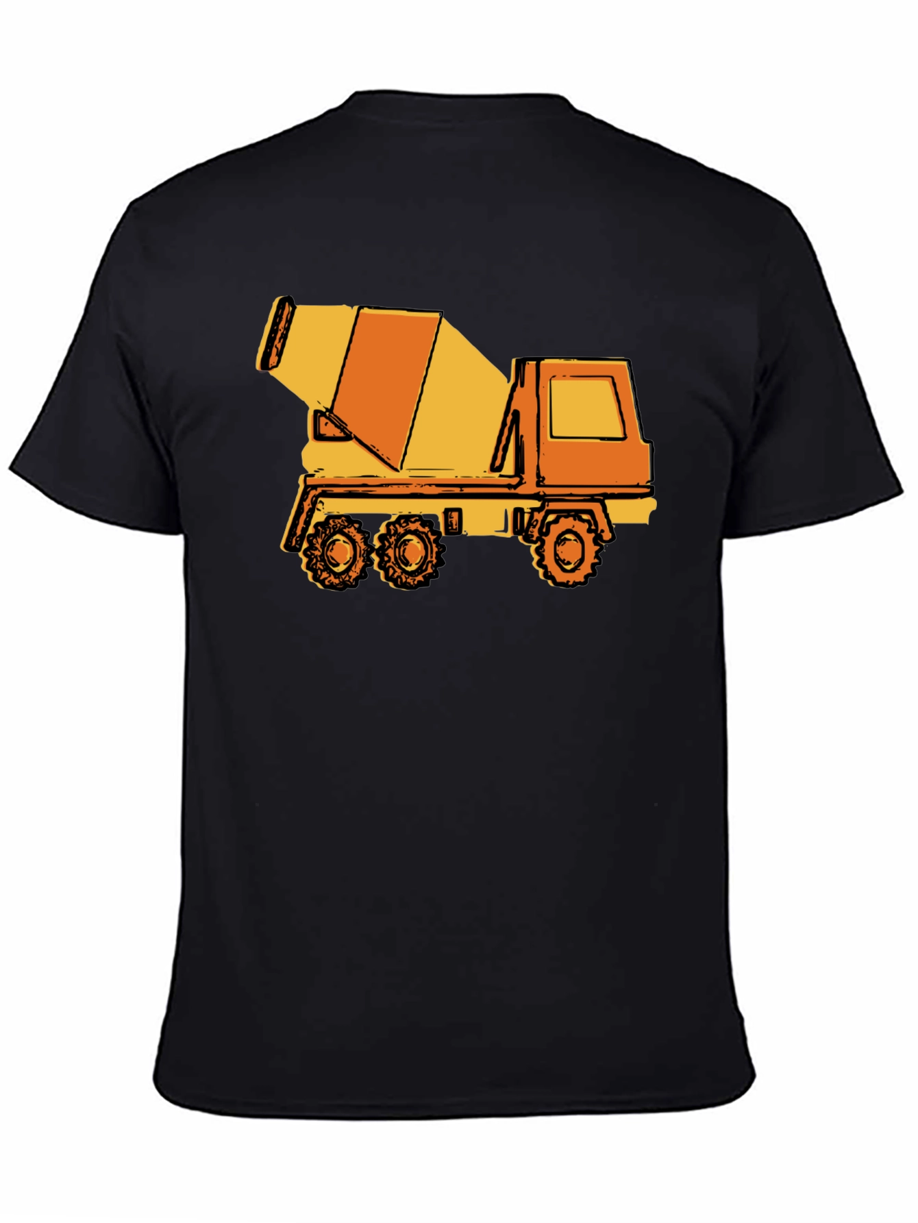 Concrete Mixer Truck Graphic Tee - Black