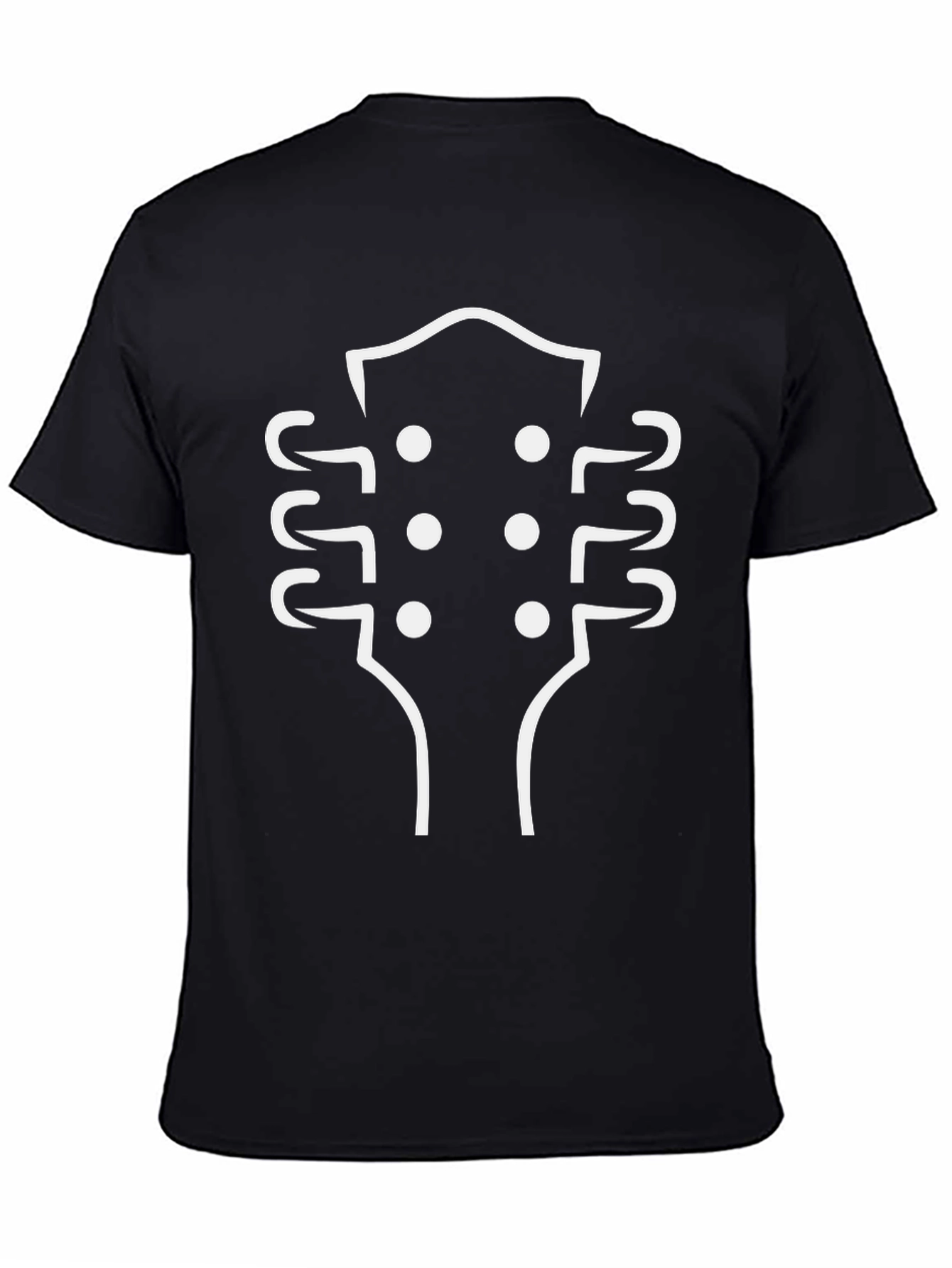 Guitar Headstock Graphic Tee - Black