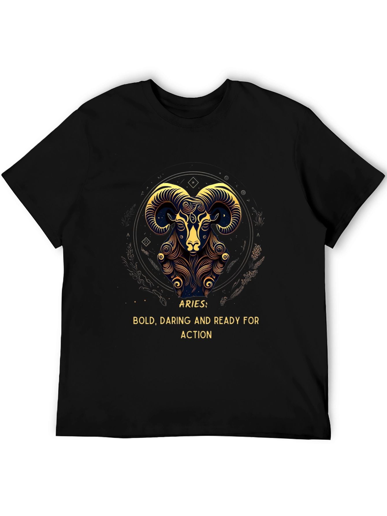 Aries Zodiac Black Graphic Tee