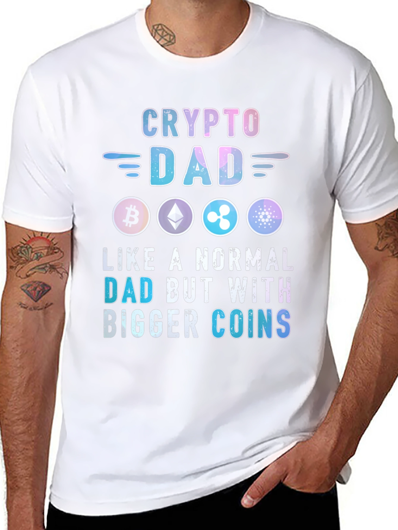 Crypto Dad T-Shirt Bitcoin Ethereum XRP Cardano